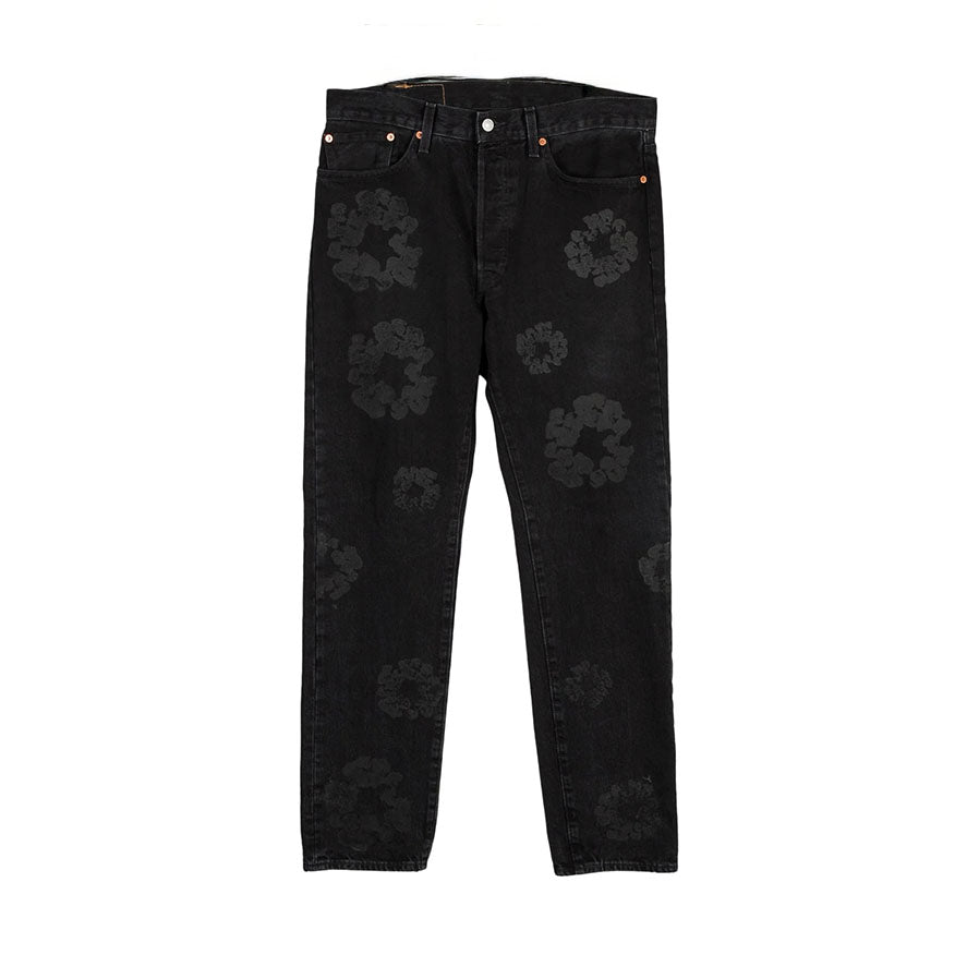 DENIM TEARS  x Levi's Cotton Wreath Jean Tonal Black [USED] - 31 x 32 (Used)