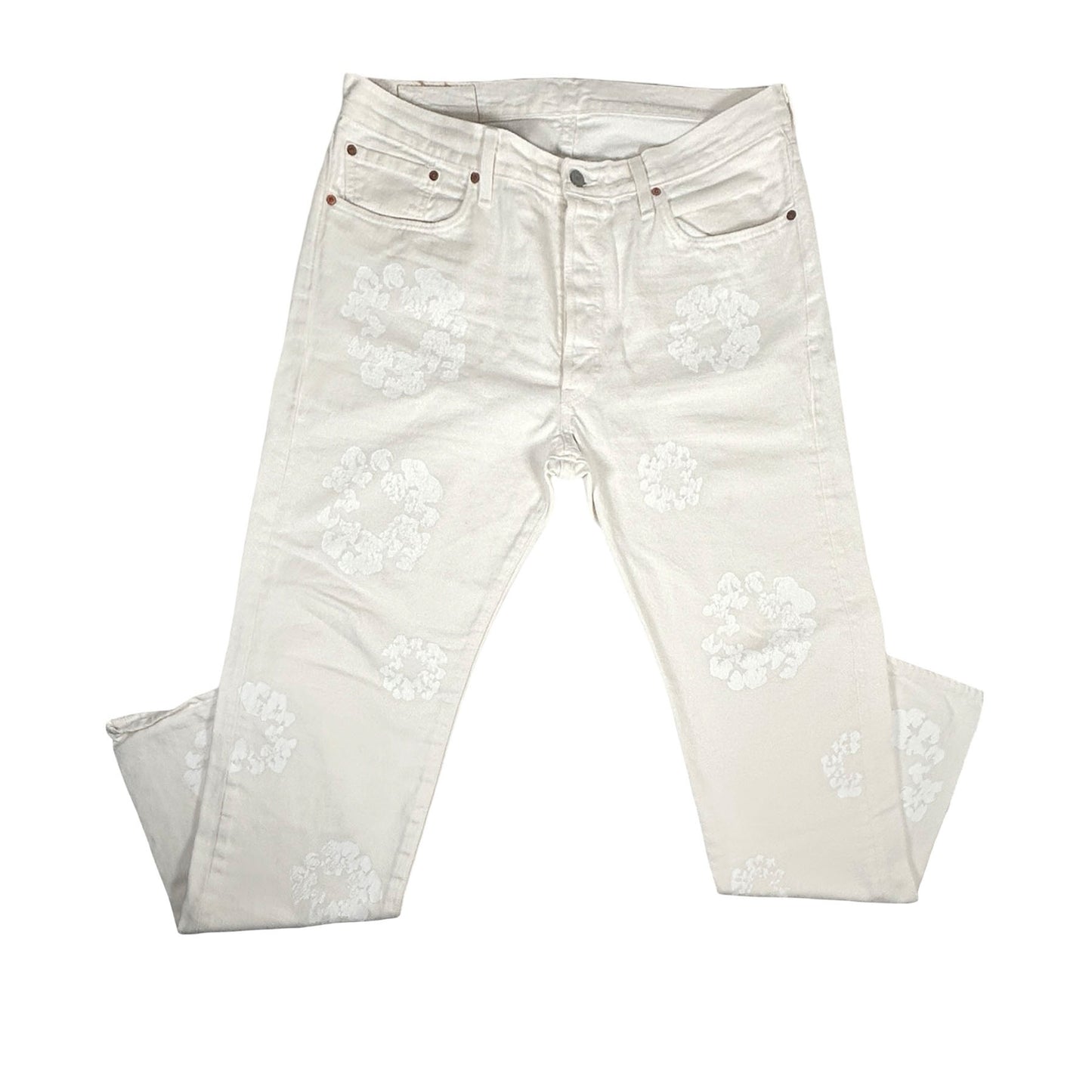 Denim Tears Cotton wreath jeans white [USED] - 36 (Used)