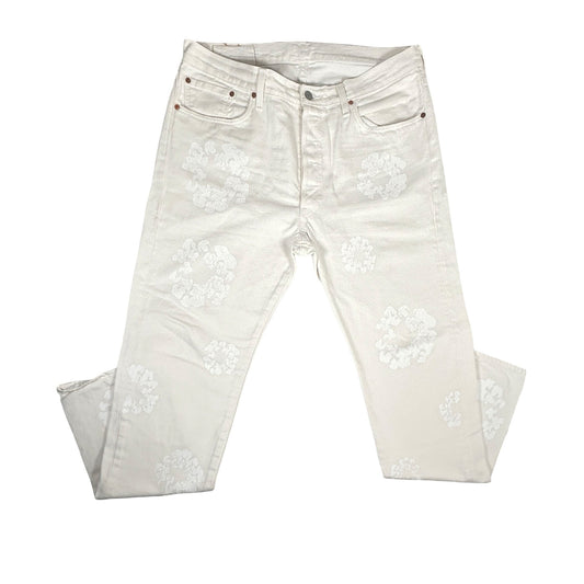 Denim Tears Cotton wreath jeans white [USED] - 36 (Used)