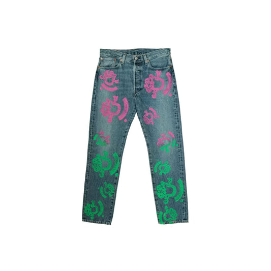 Denim Tears Bstroy Tears 501 Light Wash Jean Pink/Green