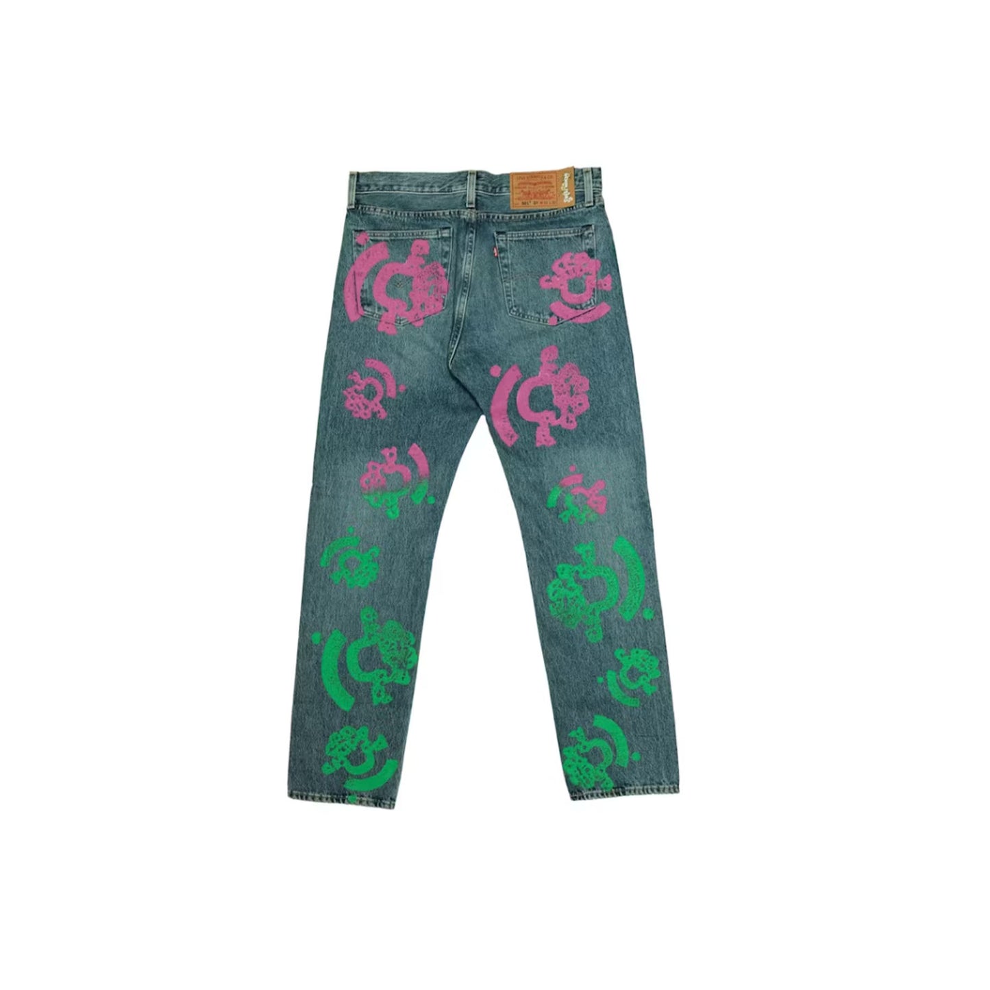 Denim Tears Bstroy Tears 501 Light Wash Jean Pink/Green