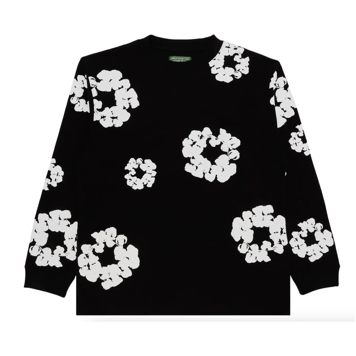 Denim Tears Long-Sleeve Wreath Tee Black [USED] - XL (Used)