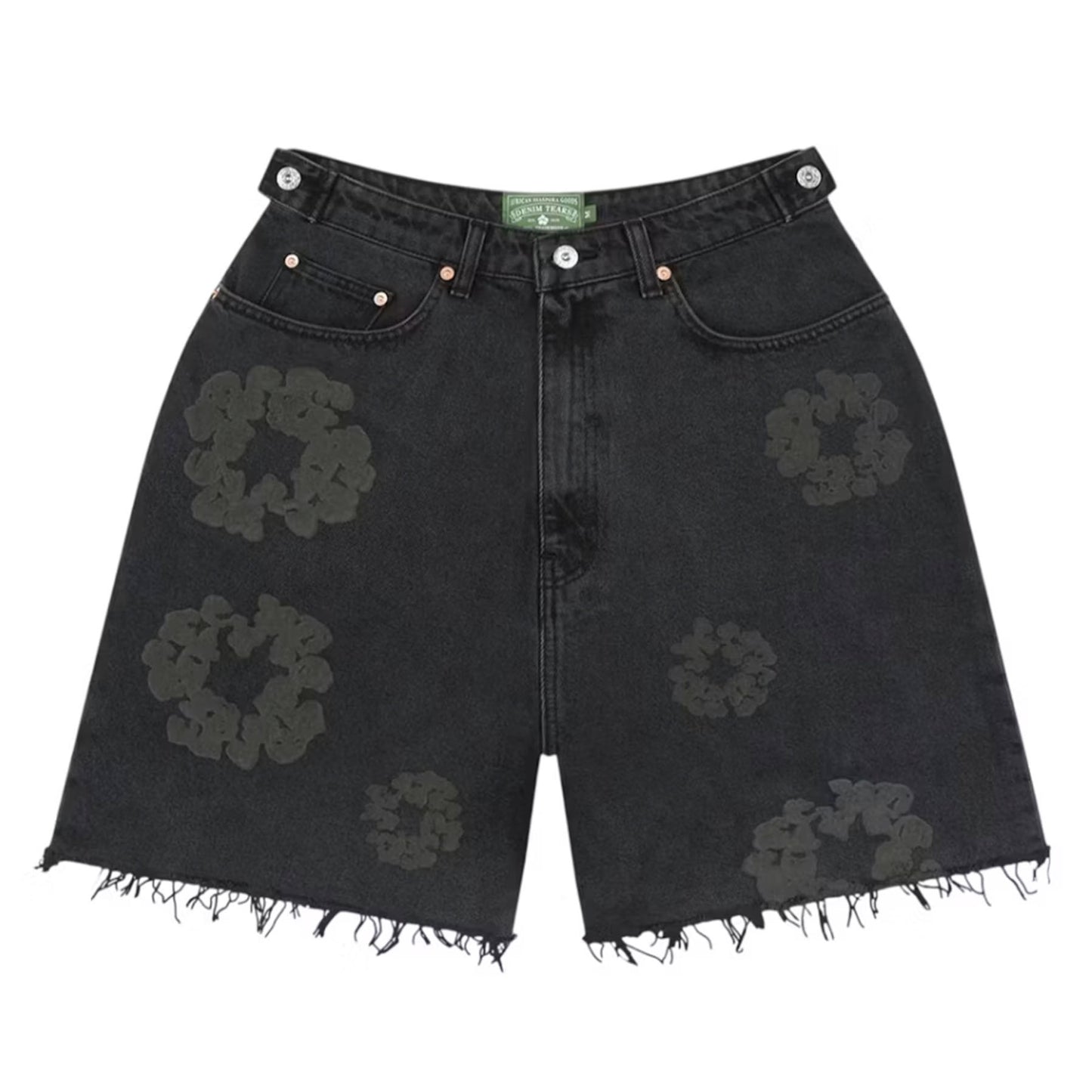 Denim Tears Mono Cotton Wreath Denim Shorts Black