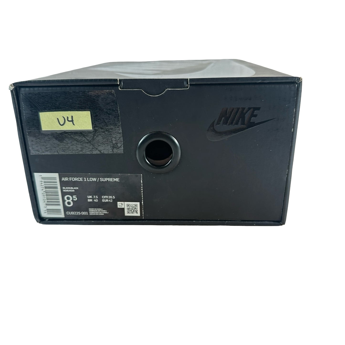 CU9225 001 Air Force 1 Low Supreme Black [USED] - 8.5 M (Used4)