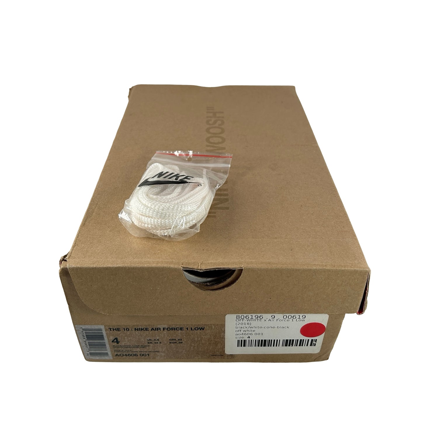 AO4606 001 Nike Air Force 1 Low Off-White Black White [USED] - 4 M (Used)