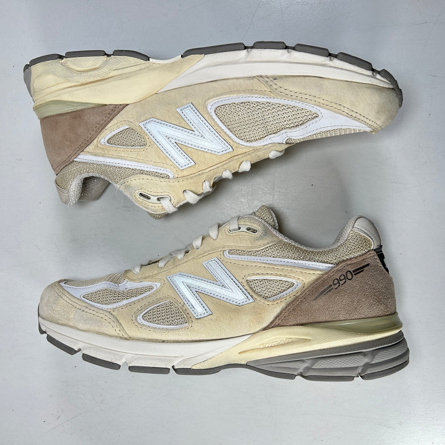 U990TE4 New Balance 990v4 MiUSA Limestone [USED] - 9 M (Used)