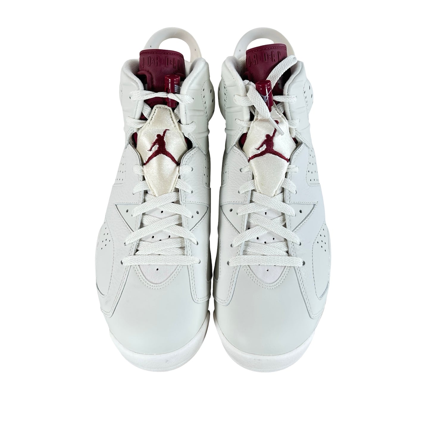 384664 116 Jordan 6 Maroon  - 10.5 M (Yellowing3) (Damaged Lid)
