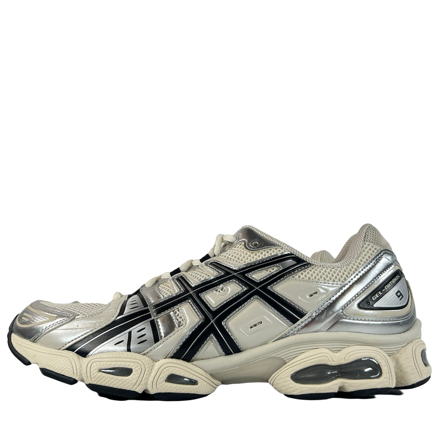 1201A424 105 ASICS Gel-Nimbus 9 Cream Black [USED] - 12 M (Used)