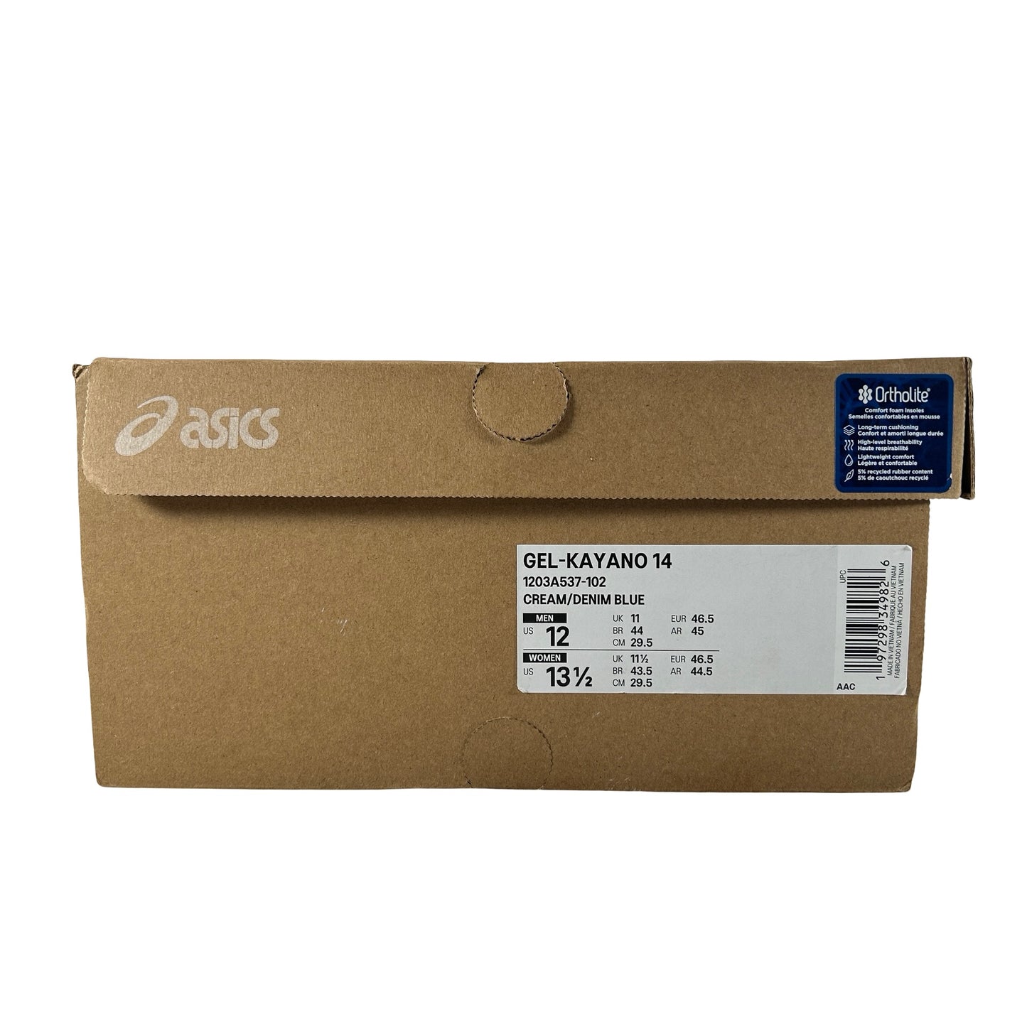 1203A537 102 ASICS Gel-Kayano 14 Cream Metallic Blue [USED] - 12 M (Used)