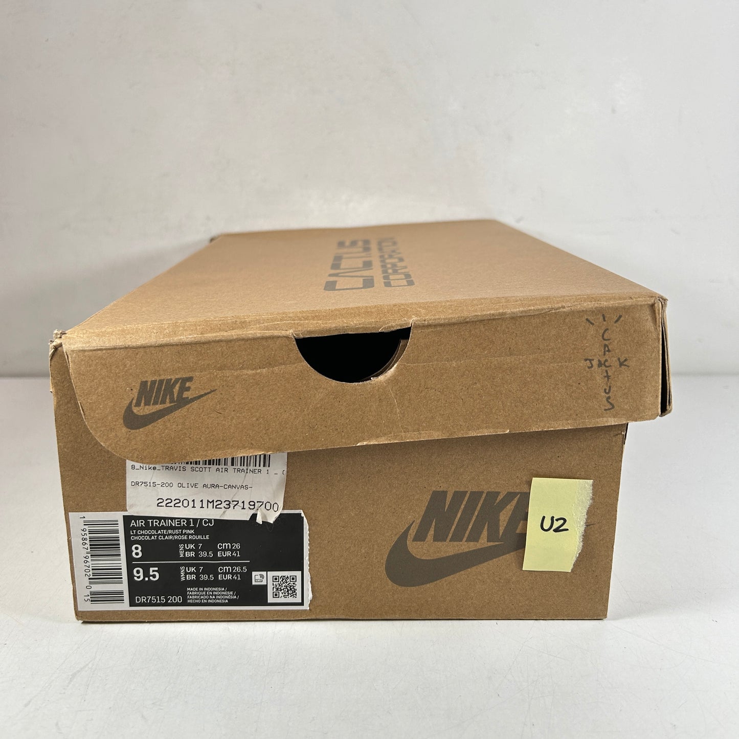 DR7515 200 Nike Air Trainer 1 SP Travis Scott Wheat [USED] - 8 M (Used)