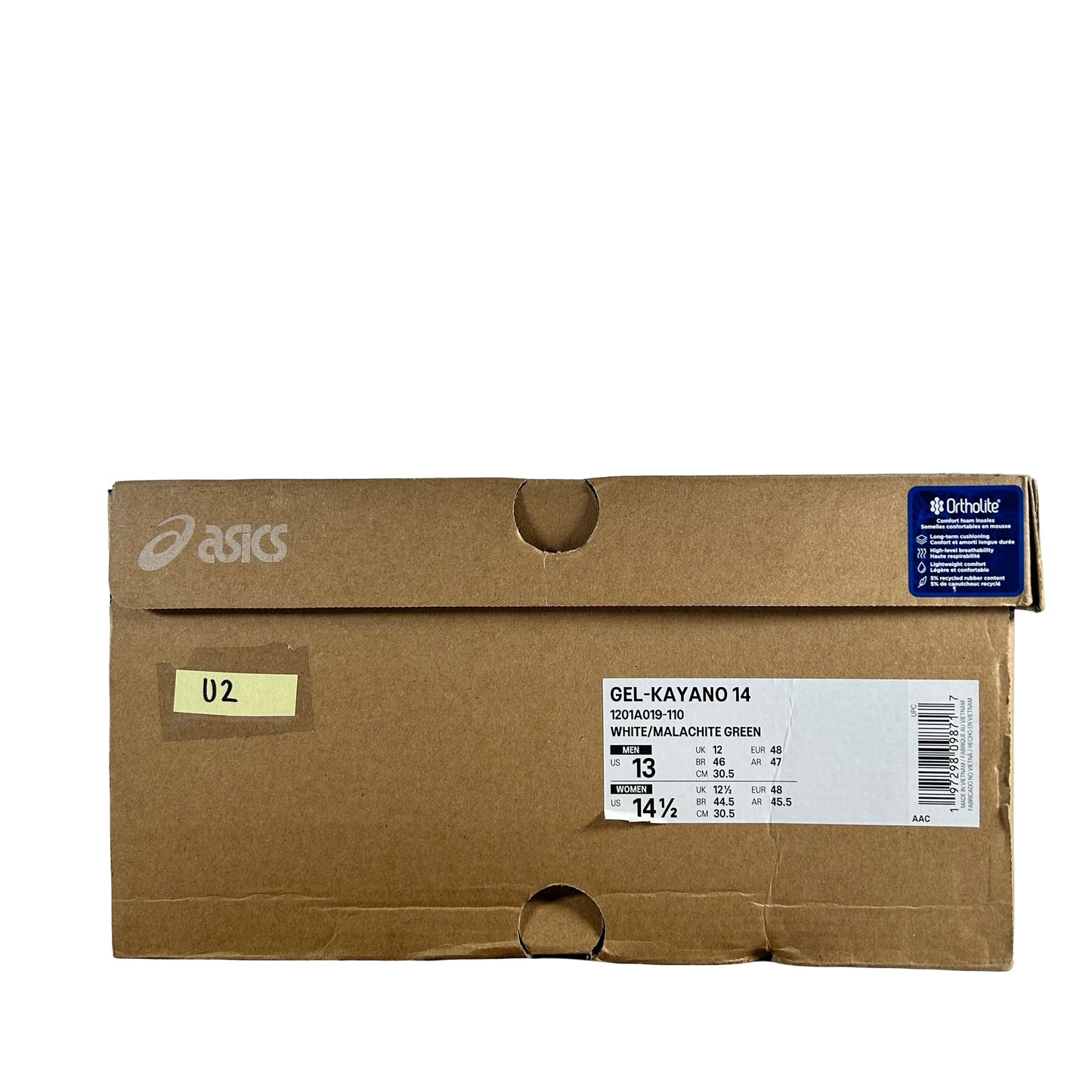 1201A019 110 ASICS Gel-Kayano 14 White Malachite Green [USED] - 13 M (Used2)