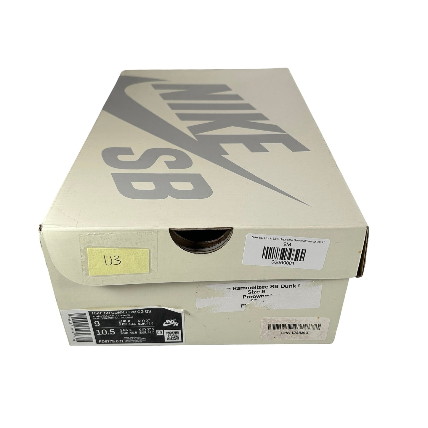 FD8778 001 Nike SB Dunk Low Supreme Rammellzee [USED] - 9 M (Used3)