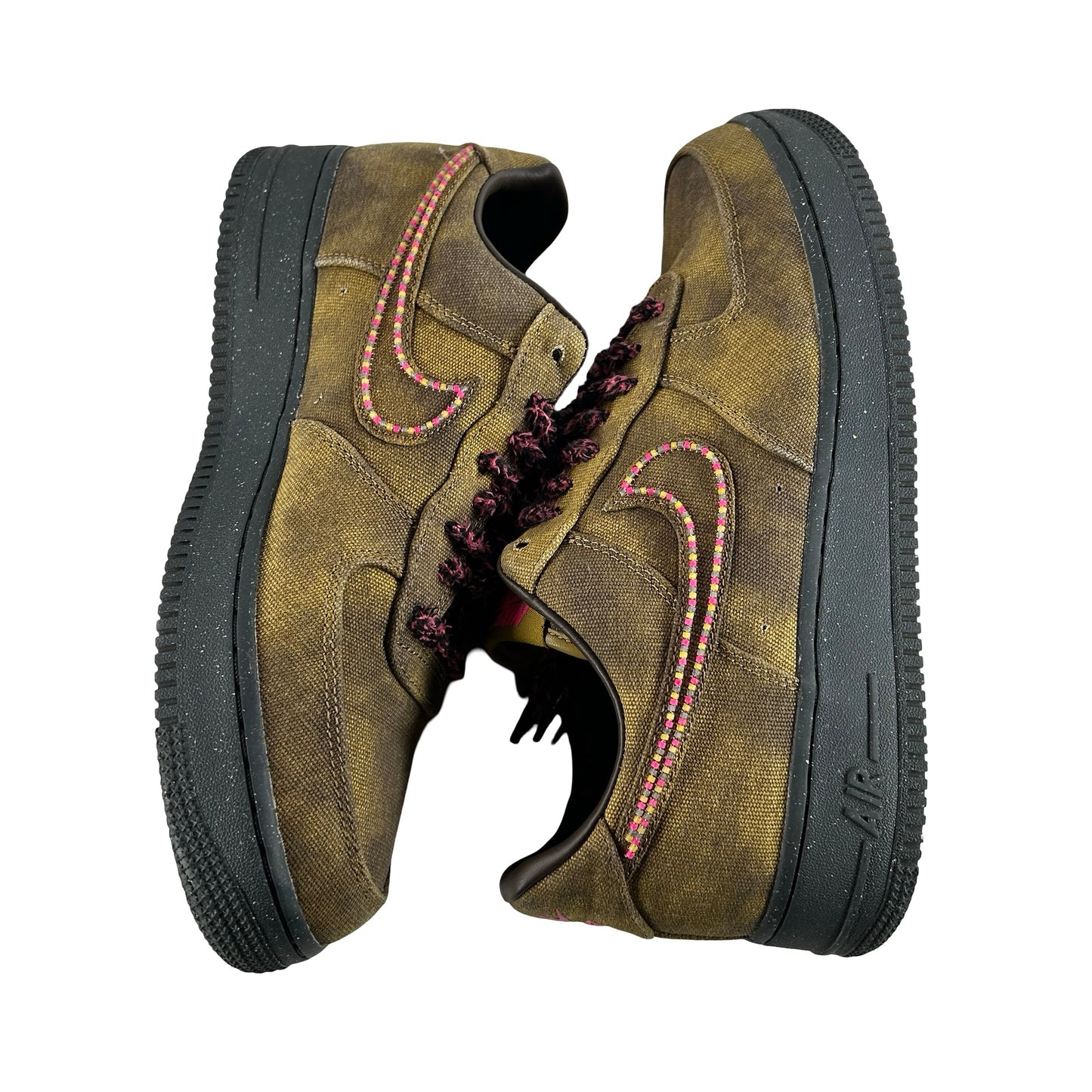 IO4474 300 Nike Air Force 1 Low '07 QS Boucle Desert Moss Fierce Pink [USED] - 11 M (Used)