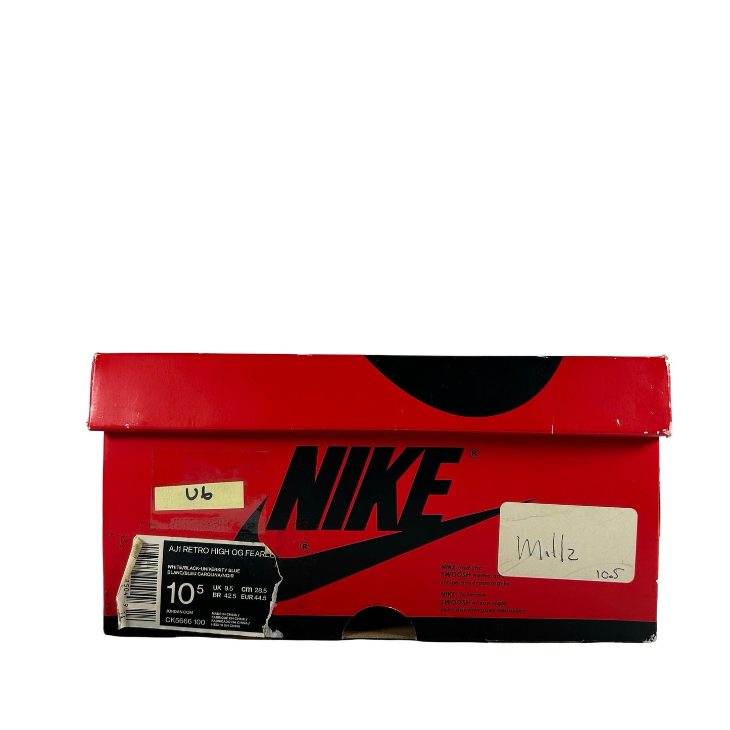 CK5666 100 Jordan 1 Retro High Fearless UNC Chicago [USED] - 10.5 M (Used6)