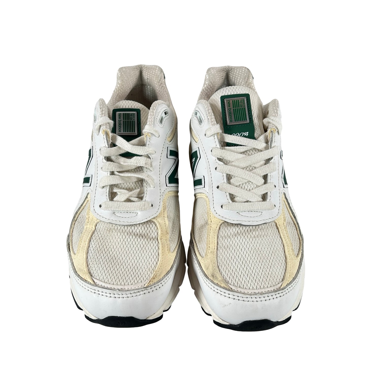 U990TC4 New Balance 990v4 MiUSA White Green [USED] - 9 M (Used)
