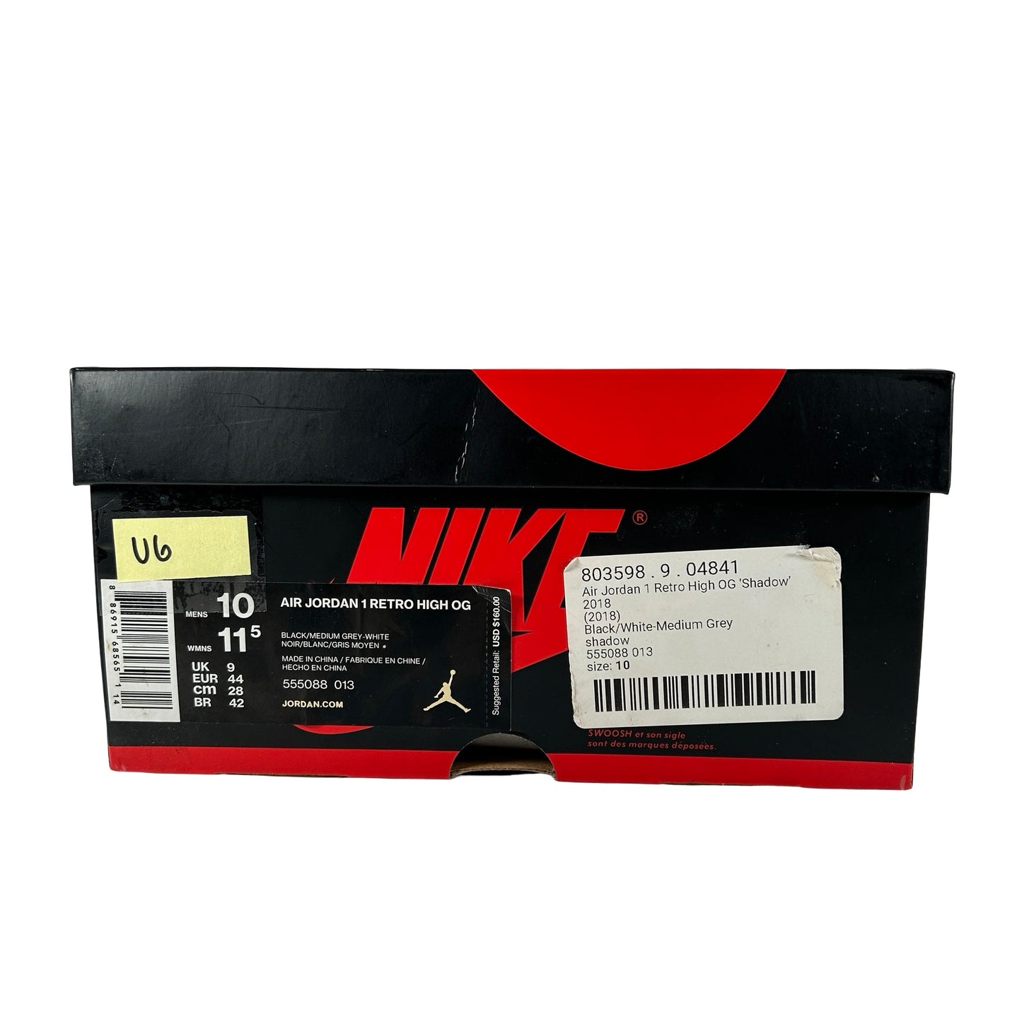 555088 013 Jordan 1 Shadow (2018) [USED] - 10 M (Used6)
