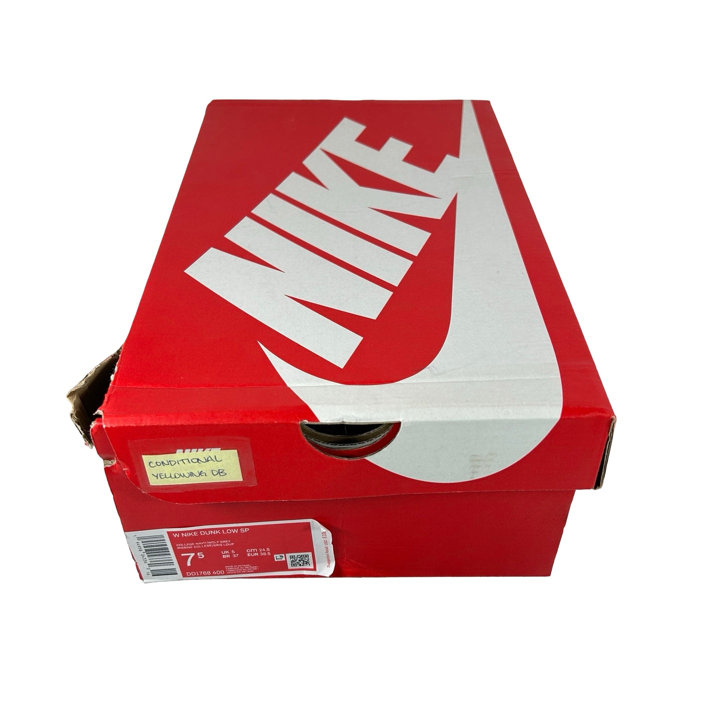 DD1768 400 Nike Dunk Low College Navy Grey (Women's) [CONDITIONAL] - 7.5 W (Yellowing Soles)