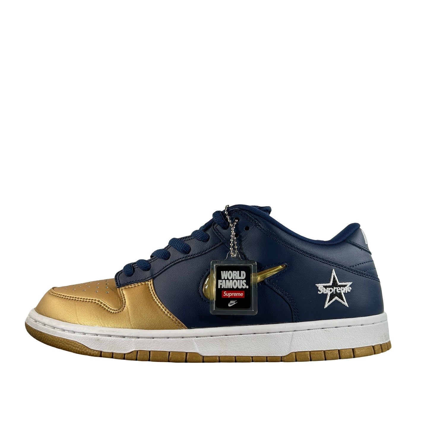 CK3480 700 Nike SB Dunk Low Supreme Jewel Swoosh Gold [USED] - 11 M (Used)