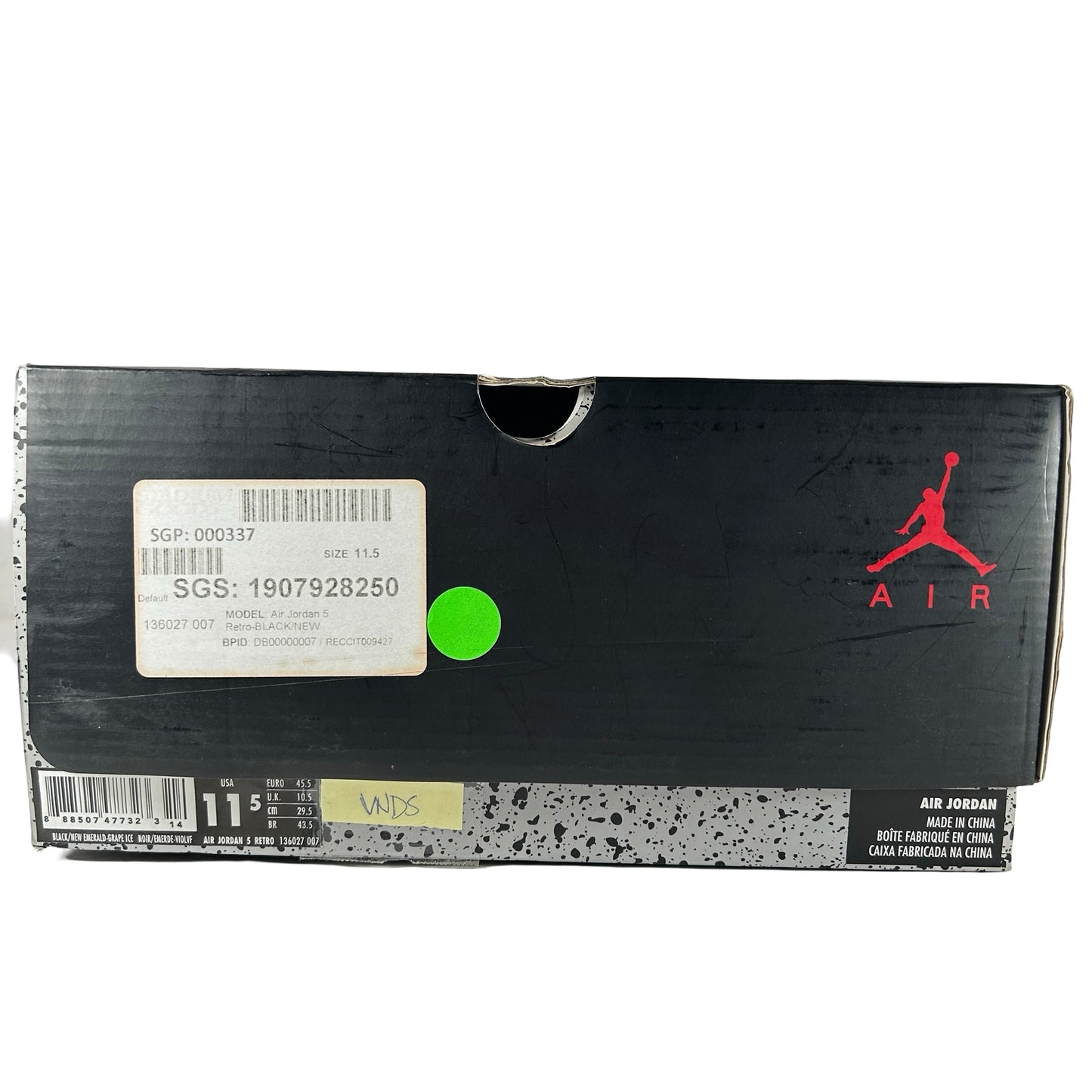 136027 007 Jordan 5 Retro Black Grape (2013) [USED] - 11.5 M (VNDS)