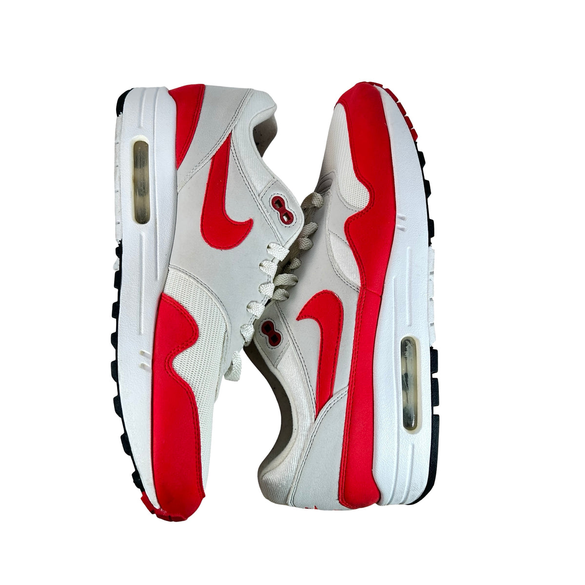 908375 103 Nike Air Max 1 Anniversary Red (2017/2018 Restock Pair) [USED] - 10.5 M (Used) (No Box)