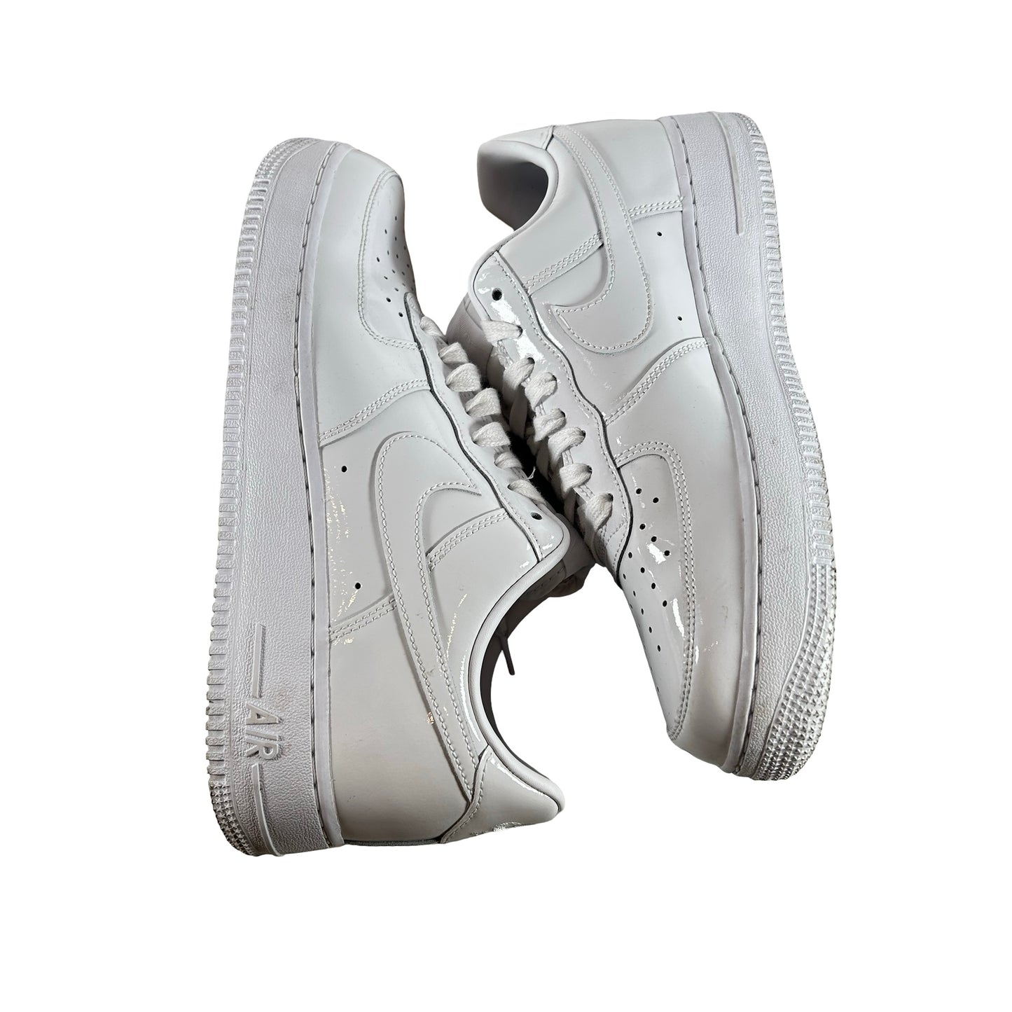 IV2857 100 Nike Air Force 1 Low '07 Premium White Patent [USED] - 9 M (Used) (No Box)