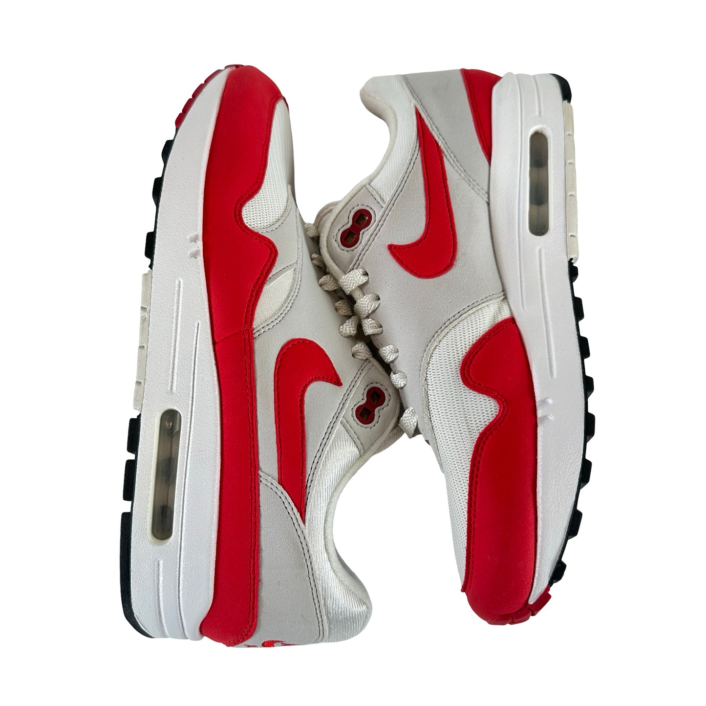 908375 103 Nike Air Max 1 Anniversary Red (2017/2018 Restock Pair) [USED] - 8.5 M (Used) Replace Box)