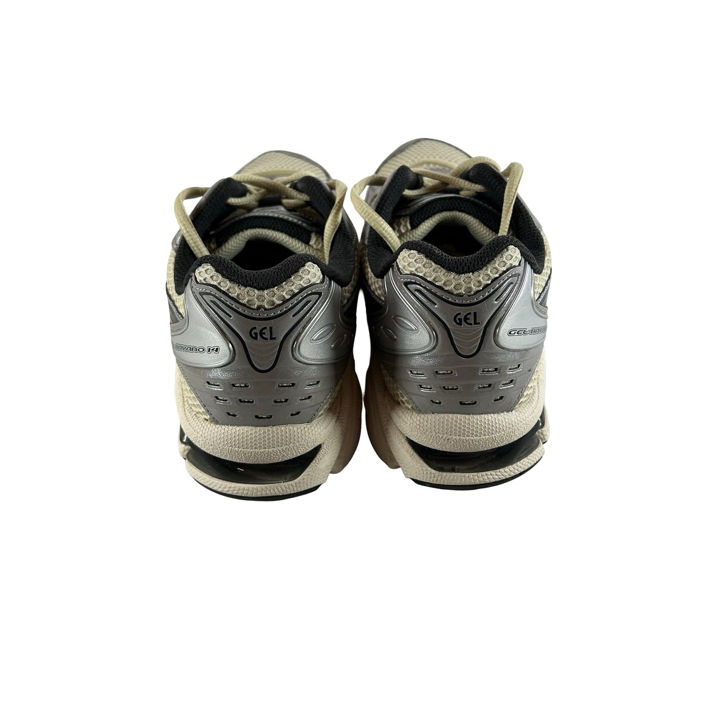 1203A537 250 ASICS Gel-Kayano 14 Oyster White Steeple Grey [USED] - 8.5 M (Used)
