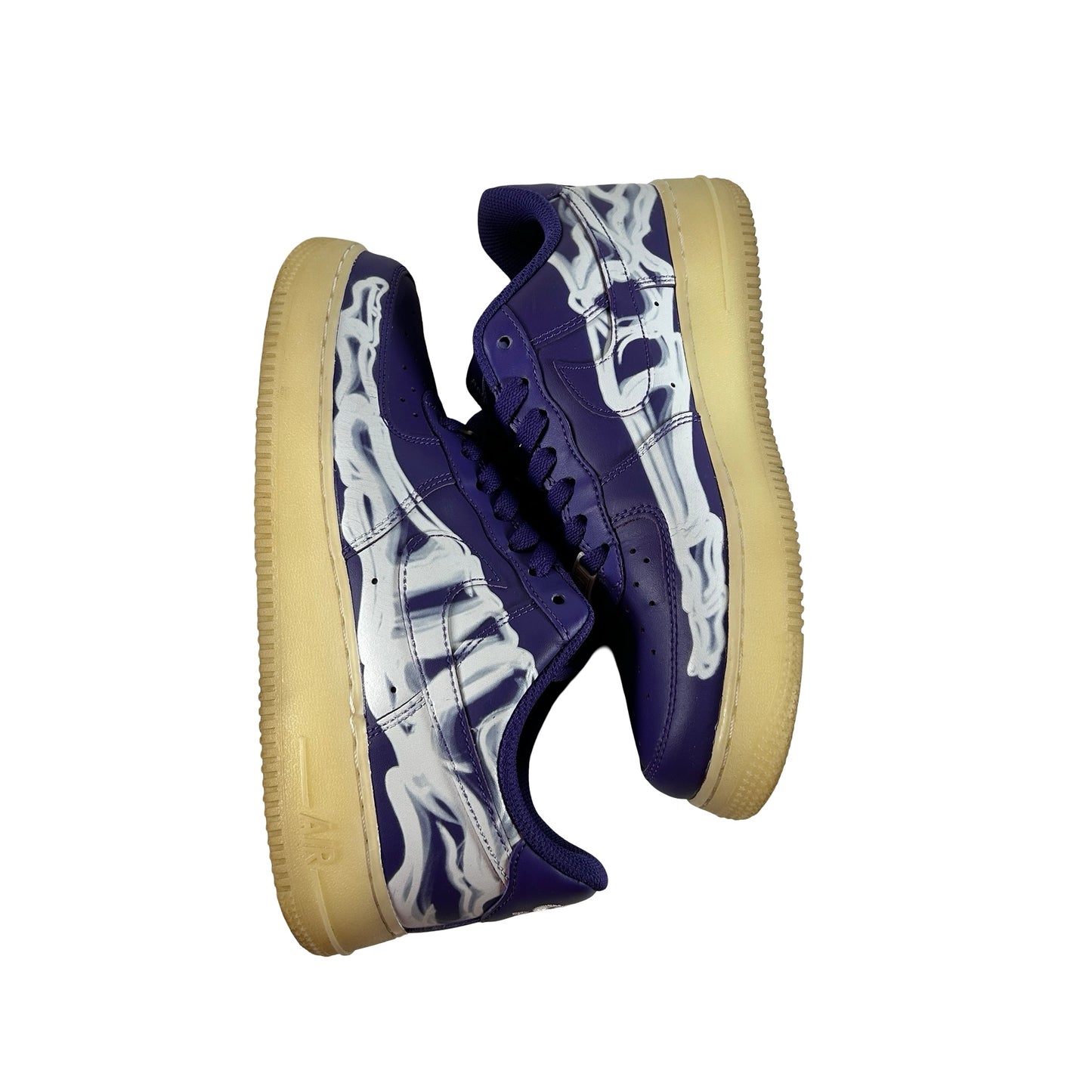 CU8067 500 Nike Air Force 1 Low '07 QS Purple Skeleton Halloween [USED] - 7 M (Used) (No Box)