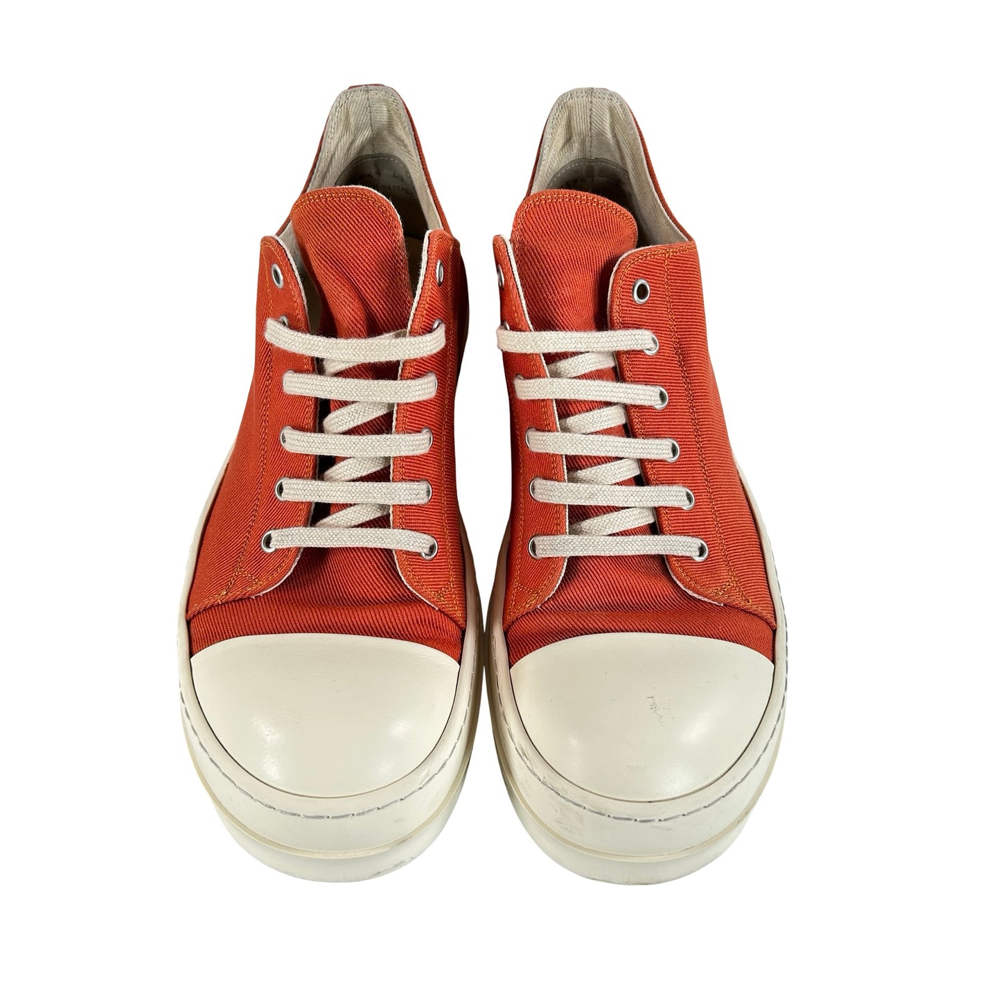 DU01B7802 DMEH1 Rick Owens DRKSHDW Fogachine Cotton Megalace Low 'Orange Milk' [USED] - 42 (Used)