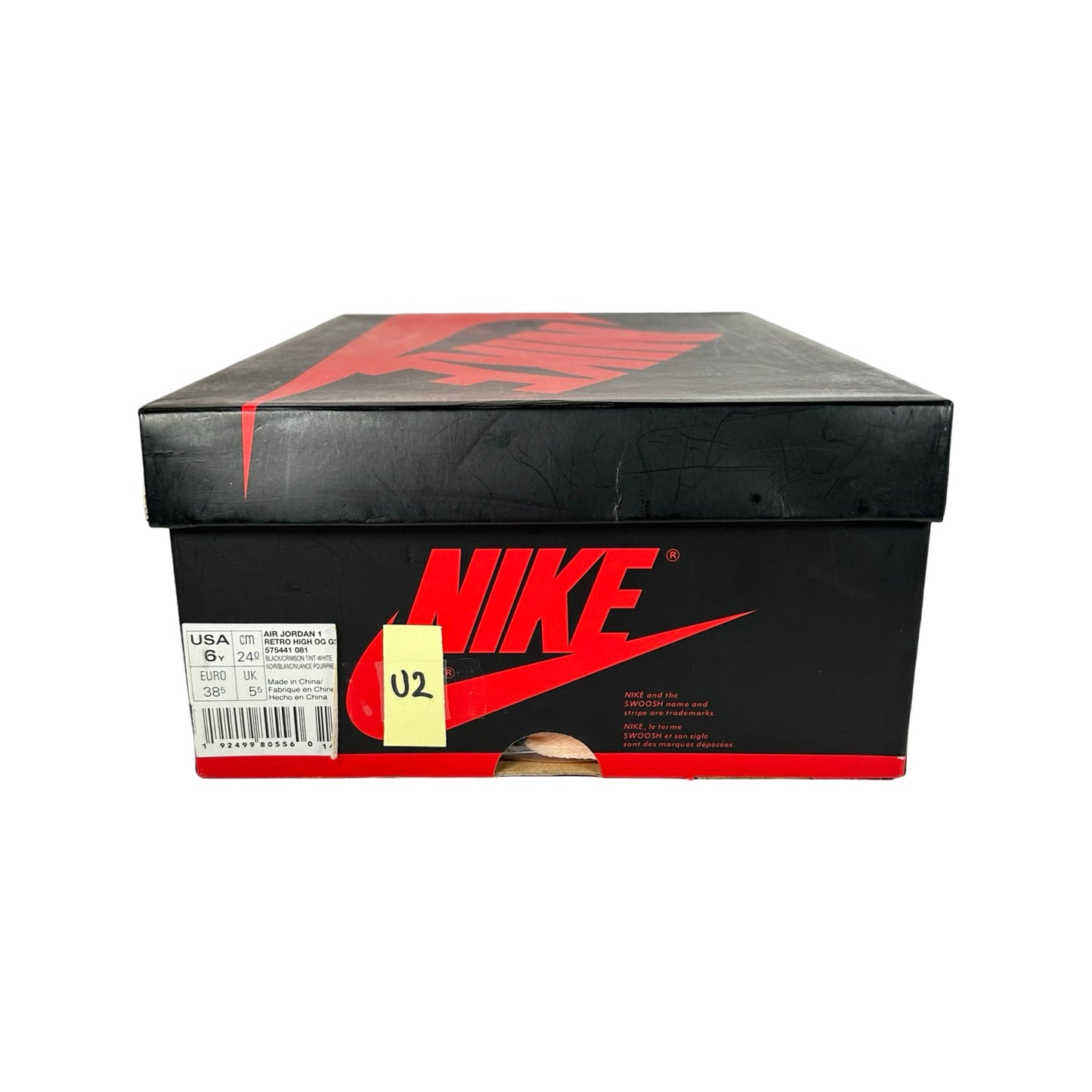 575441 081 Jordan 1 Retro High Black Crimson Tint [USED] - 6 Y (Used2)