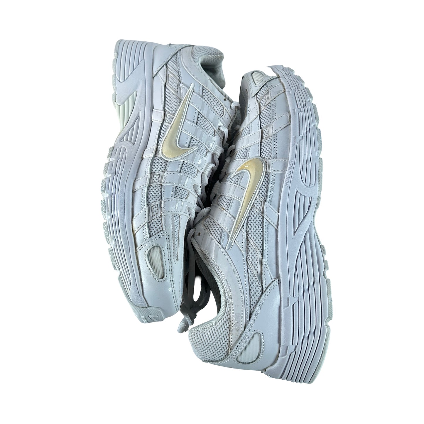 BV1021 102 Nike P-6000 Triple White (Women's) [YELLOWING] - 14 W (Yellowing)
