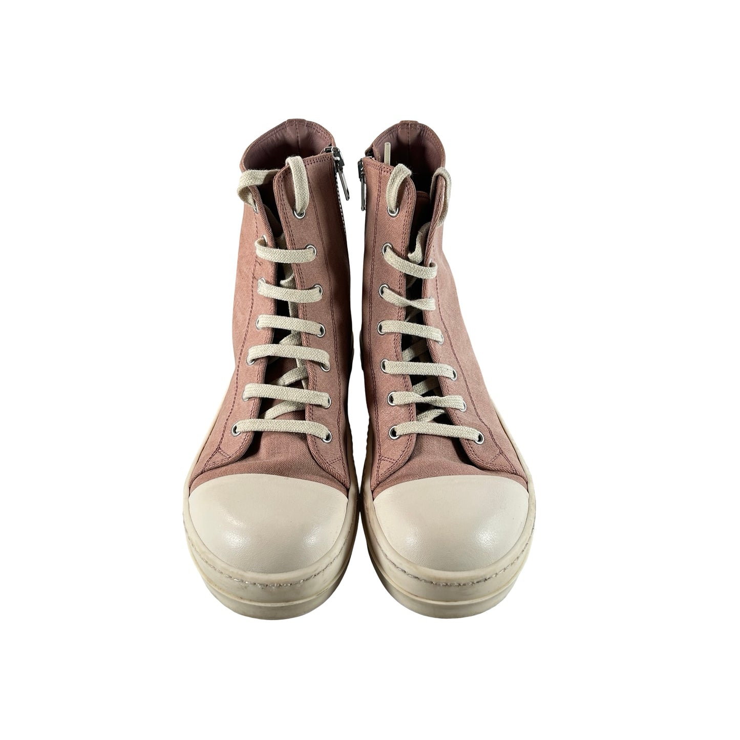 BG01D4895 SCF Rick Owens Denim High Top Sneakers Dark Pink Milk [USED] - 35 EU (4 US) (Used)