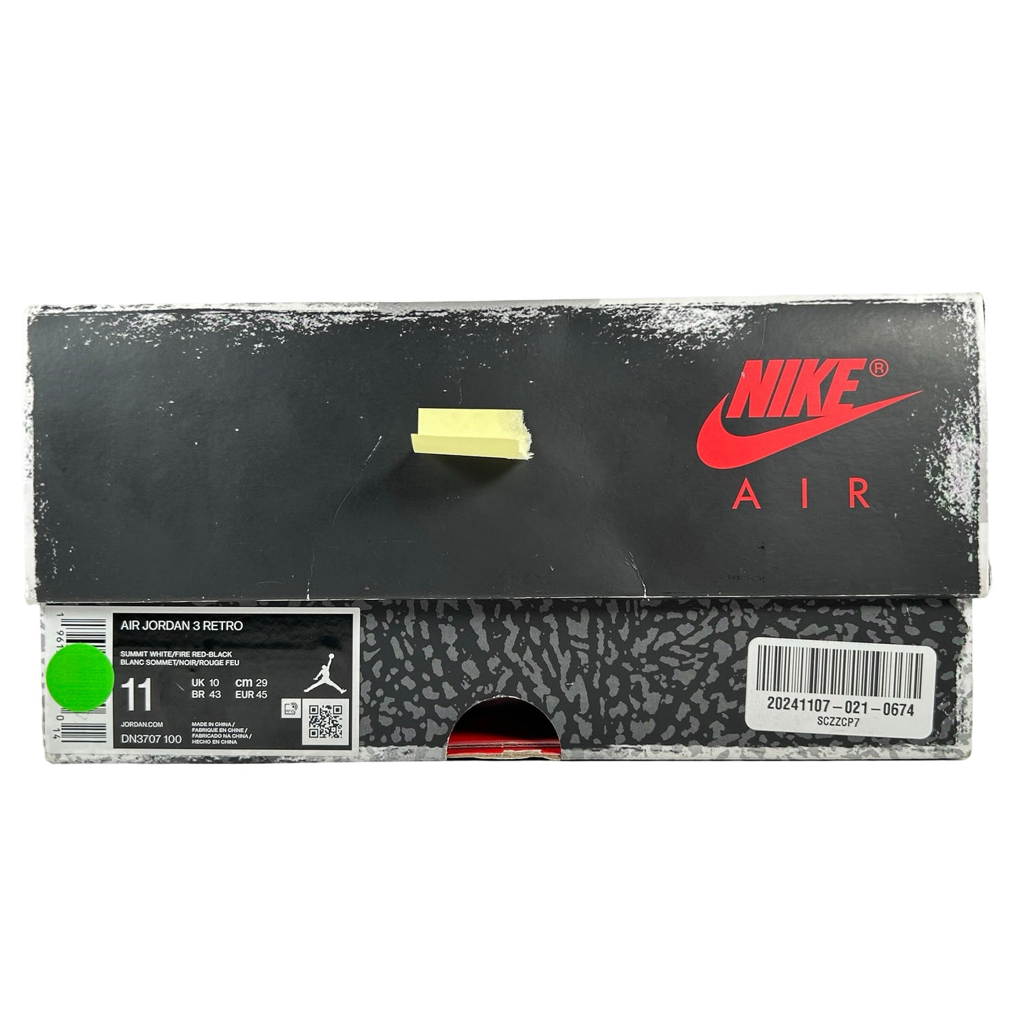 DN3707 100 Jordan 3 Retro White Cement Reimagined [USED] - 11 M (Used9)