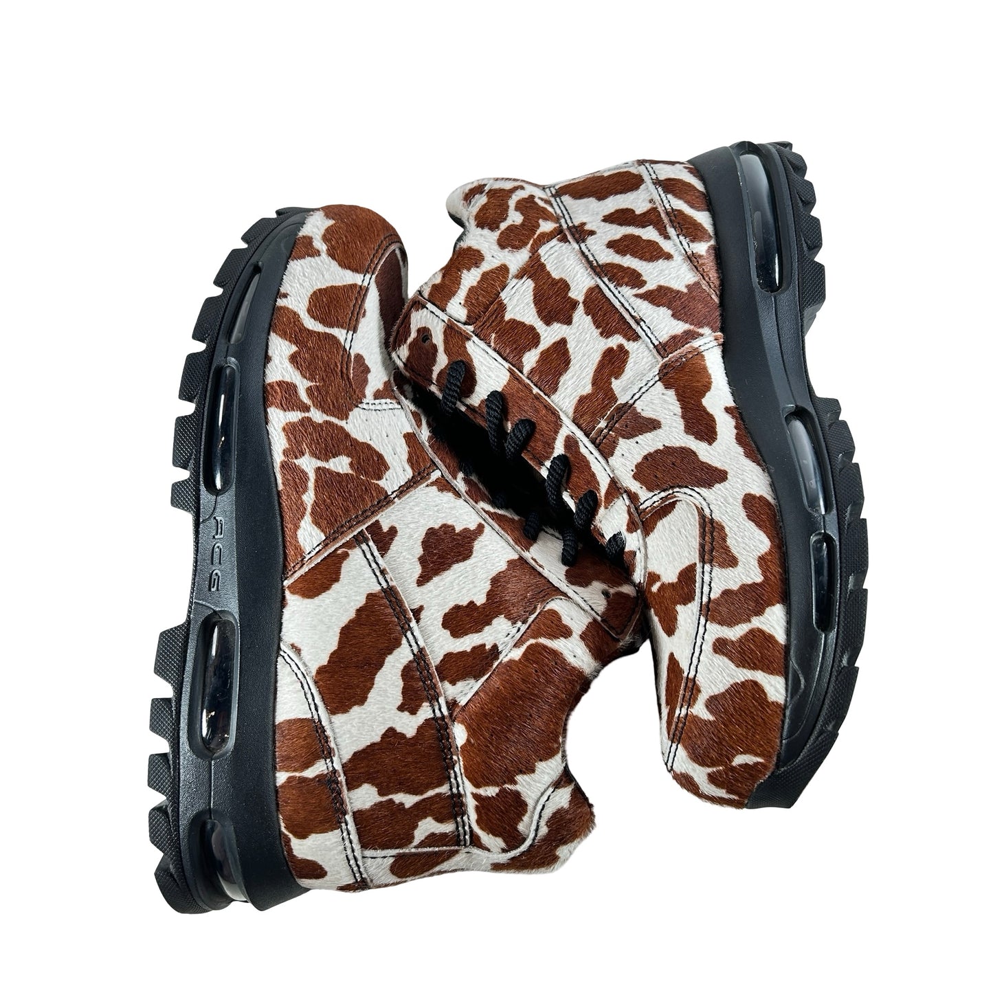 IO4635 100 Nike Air Max Goadome Sail Cacao Wow Cow Print Pony Hair [USED] - 8 M (Used) (No Box)