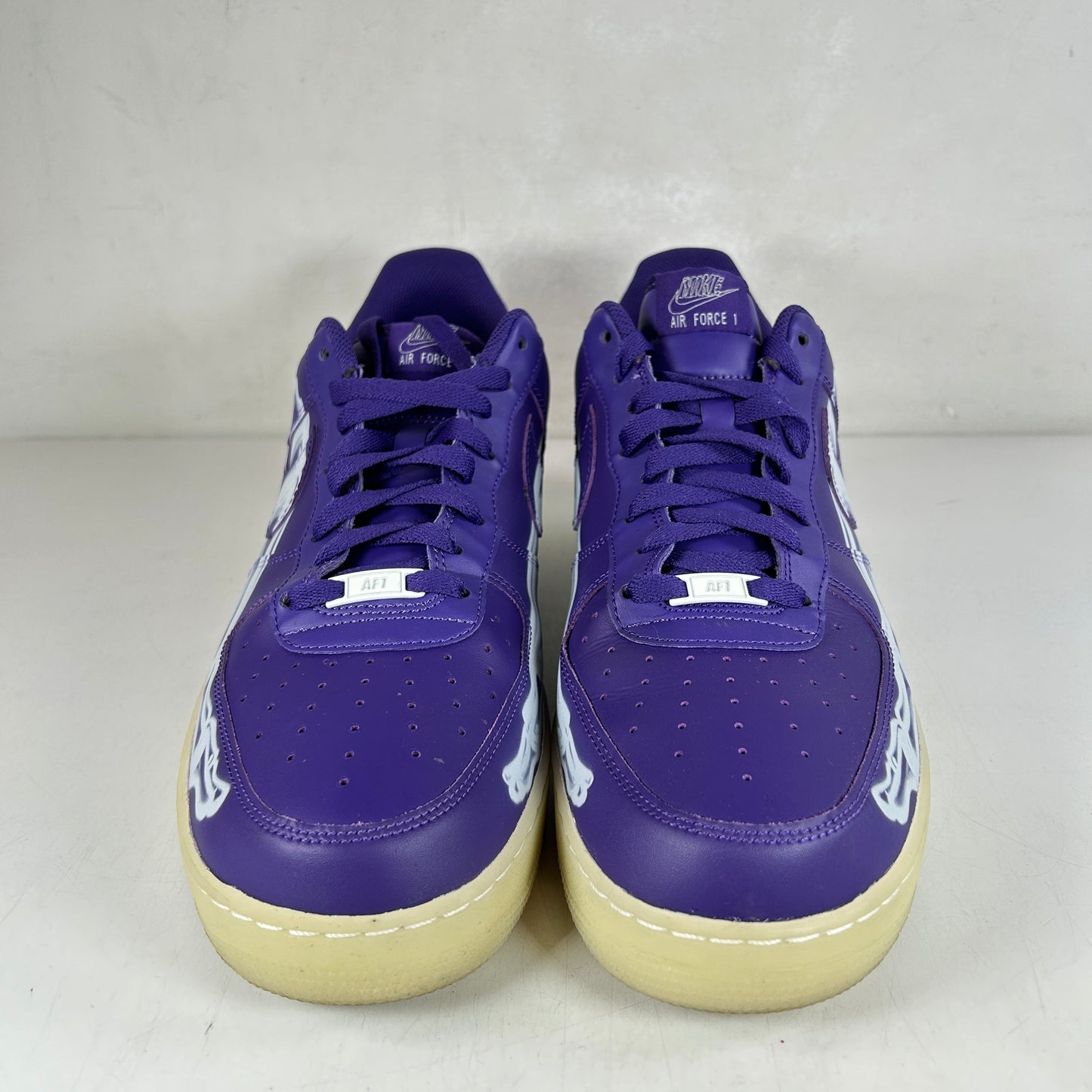 CU8067 500 Nike Air Force 1 Low '07 QS Purple Skeleton Halloween [USED] - 14 M (VNDS) (No Box)