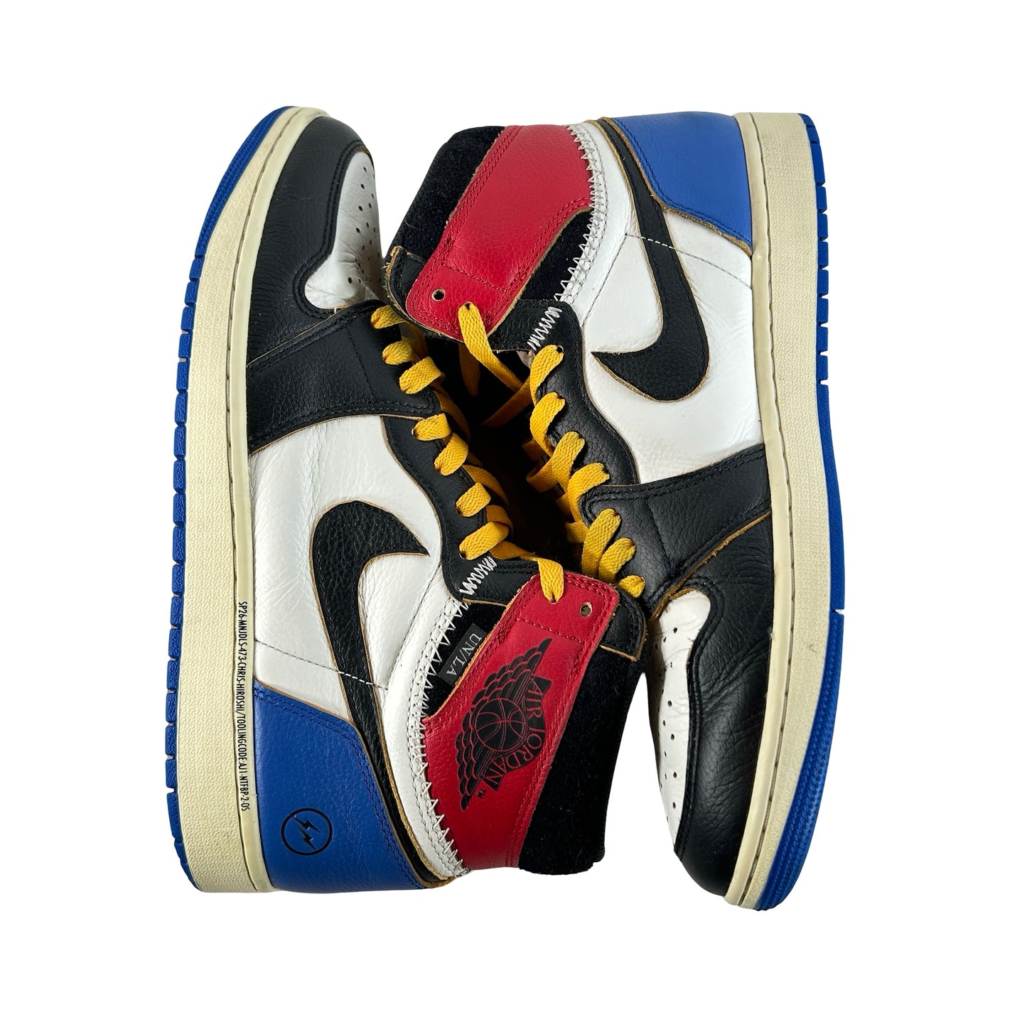 IO7847 002 Jordan 1 Retro High OG SP Fragment x Union LA Varsity Red Sport Royal [USED] - 12 M (Used)