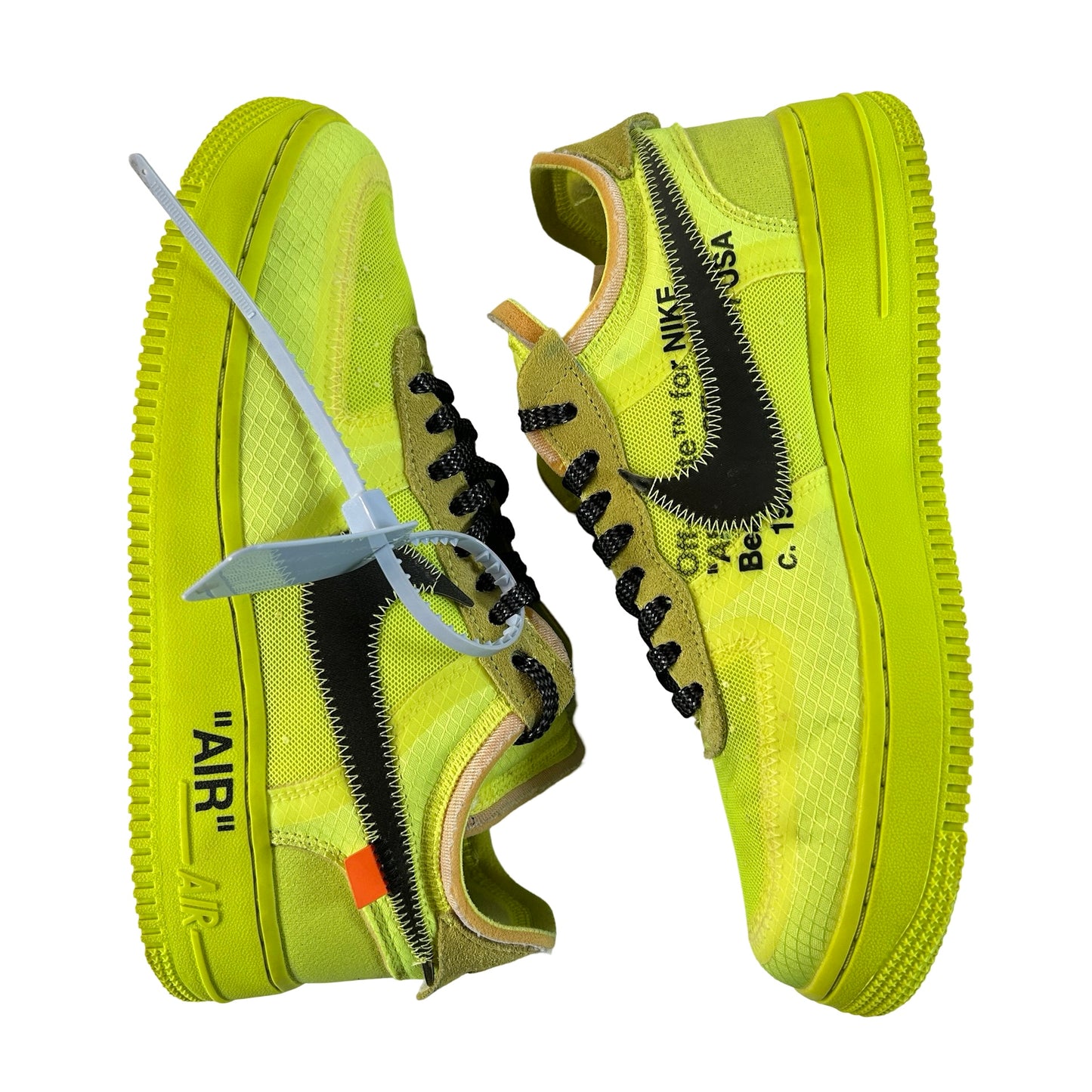 AO4606 700 Nike Air Force 1 Low Off-White Volt [USED] - 7 M (Used)