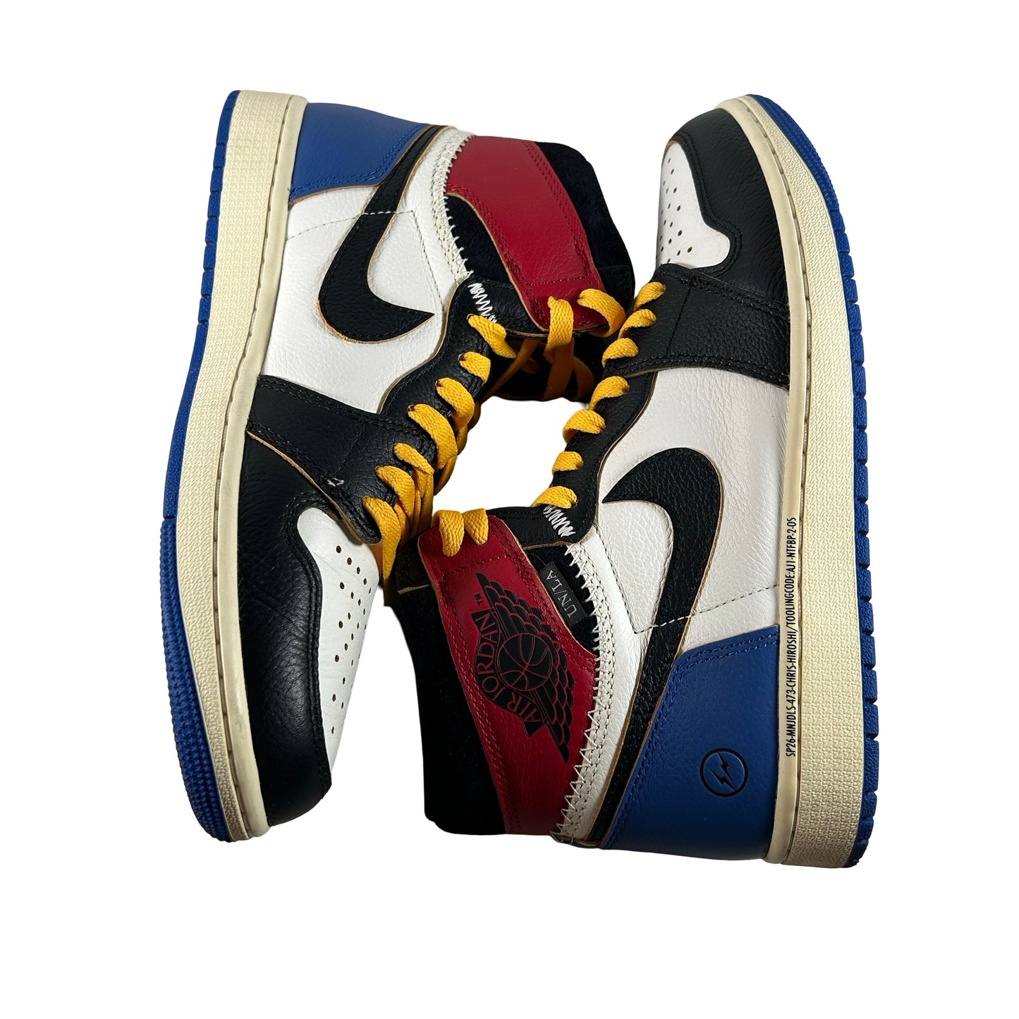 IO7847 002 Jordan 1 Retro High OG SP Fragment x Union LA Varsity Red Sport Royal [USED] - 9 M (Used)