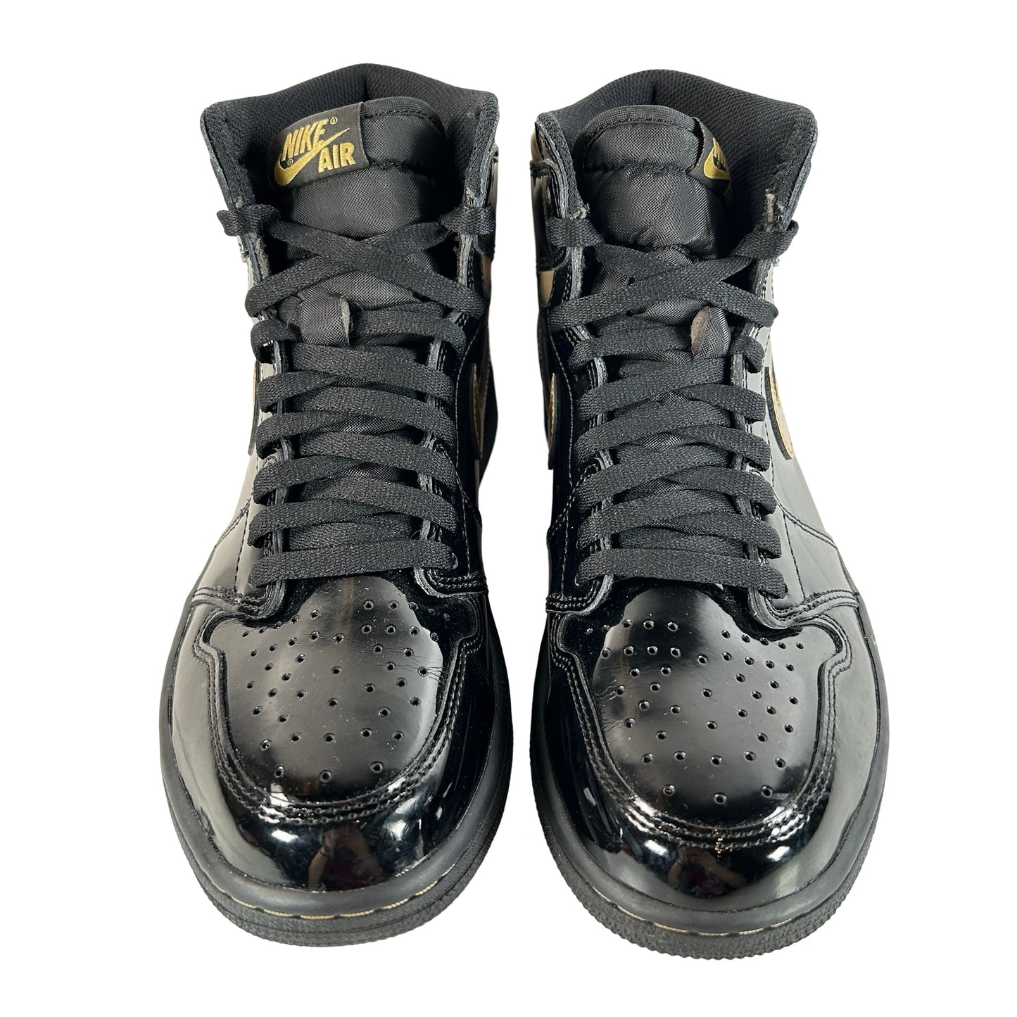 555088 032 Jordan 1 Black/Gold [USED] - 9.5 M (Used) (No Box)