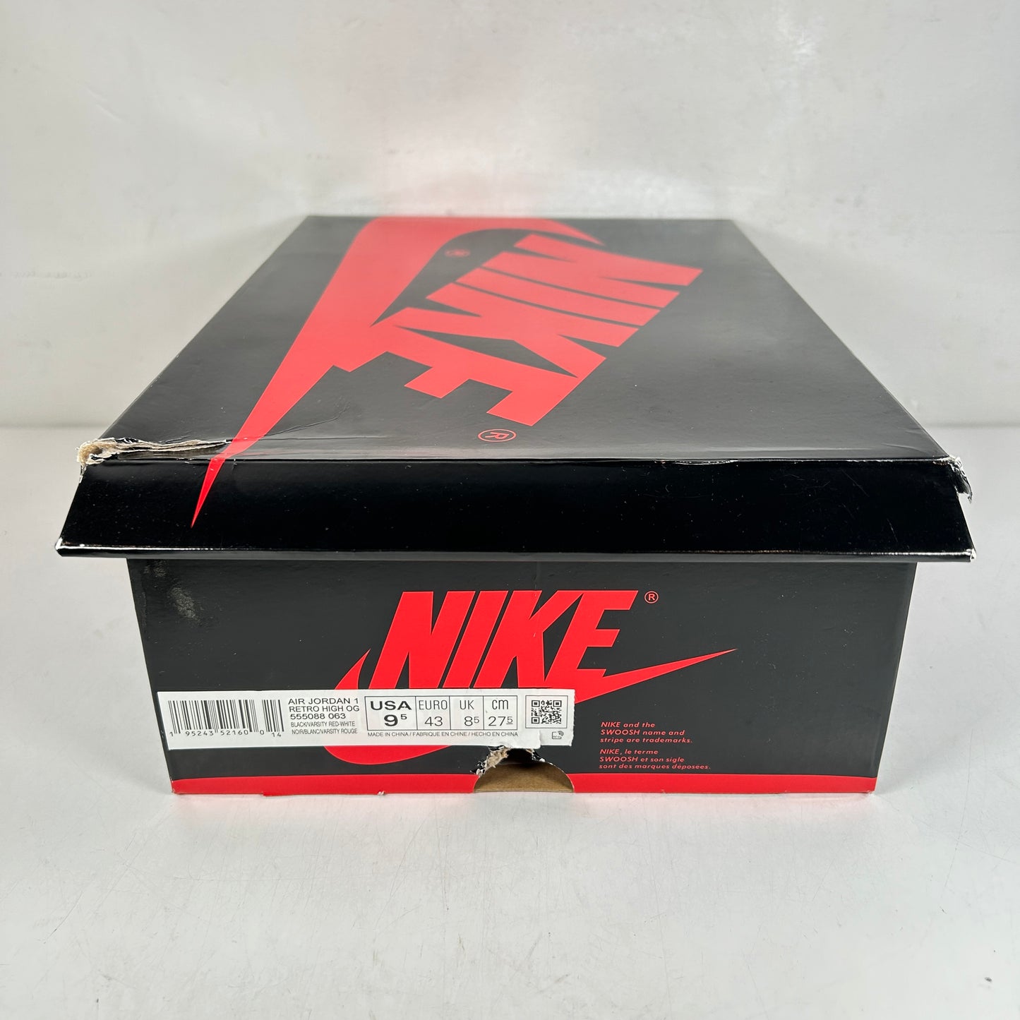 555088 063 Jordan 1 Retro High OG Patent Bred [USED] - 9.5 M (Used)