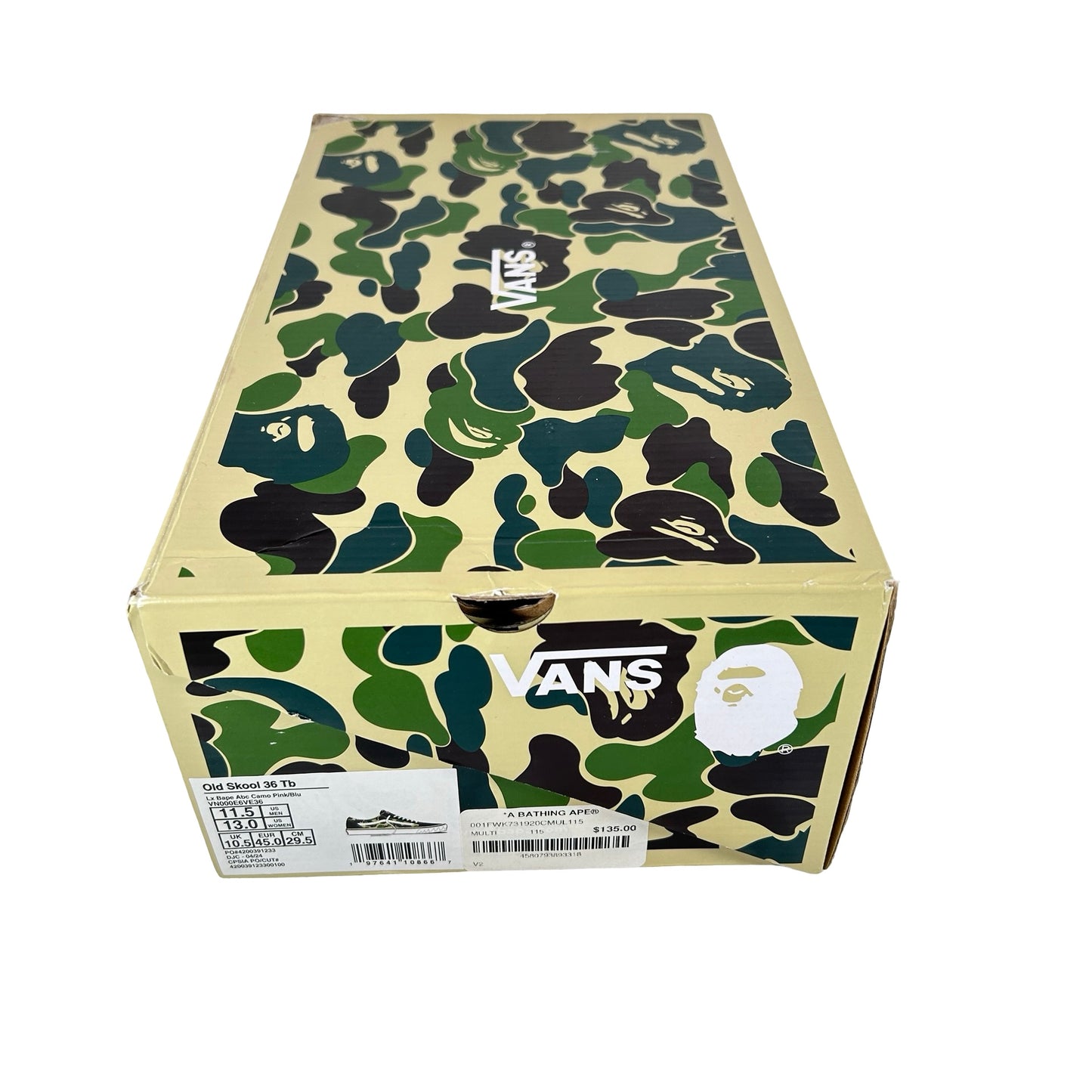 VN000E6VE36 Vans LX Old Skool Bape ABC Multi-Camo [USED] - 11.5 M (Used)