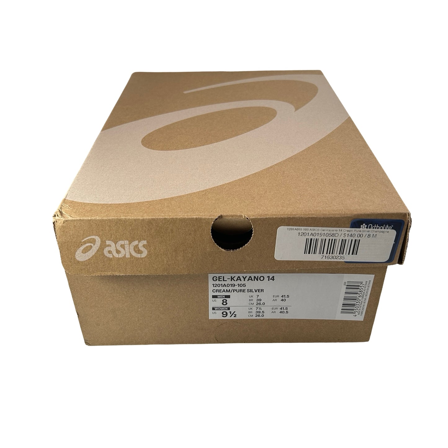 1201A019 105 ASICS Gel-Kayano 14 Cream Pure Silver Champagne [USED] - 8 M (Used)