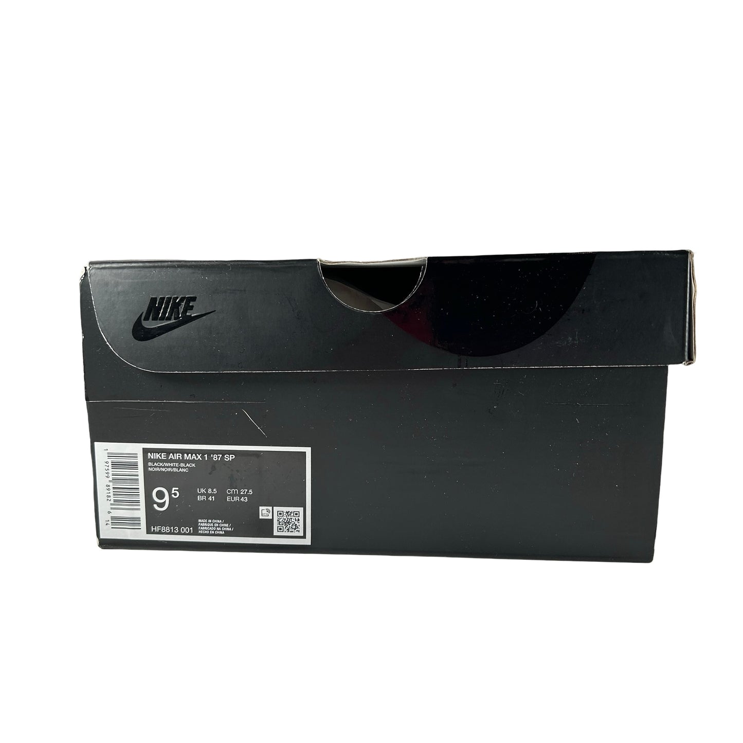 HF8813 001 Nike Air Max 1 '87 SP Supreme Black White [USED] - 9.5 M (Used)