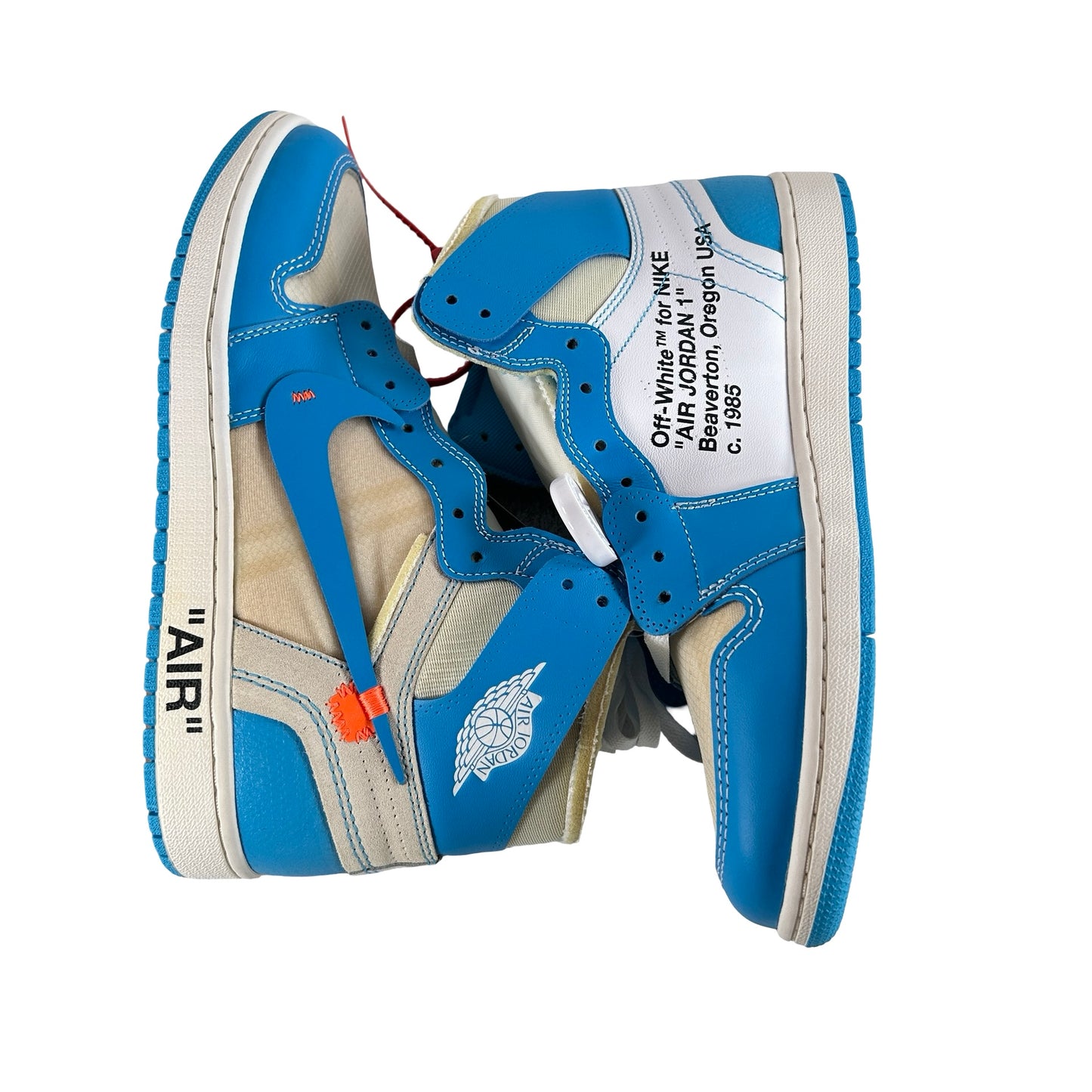 AQ0818 148 Air Jordan 1 Retro High Off-White University Blue - 10.5 M (Yellowing)