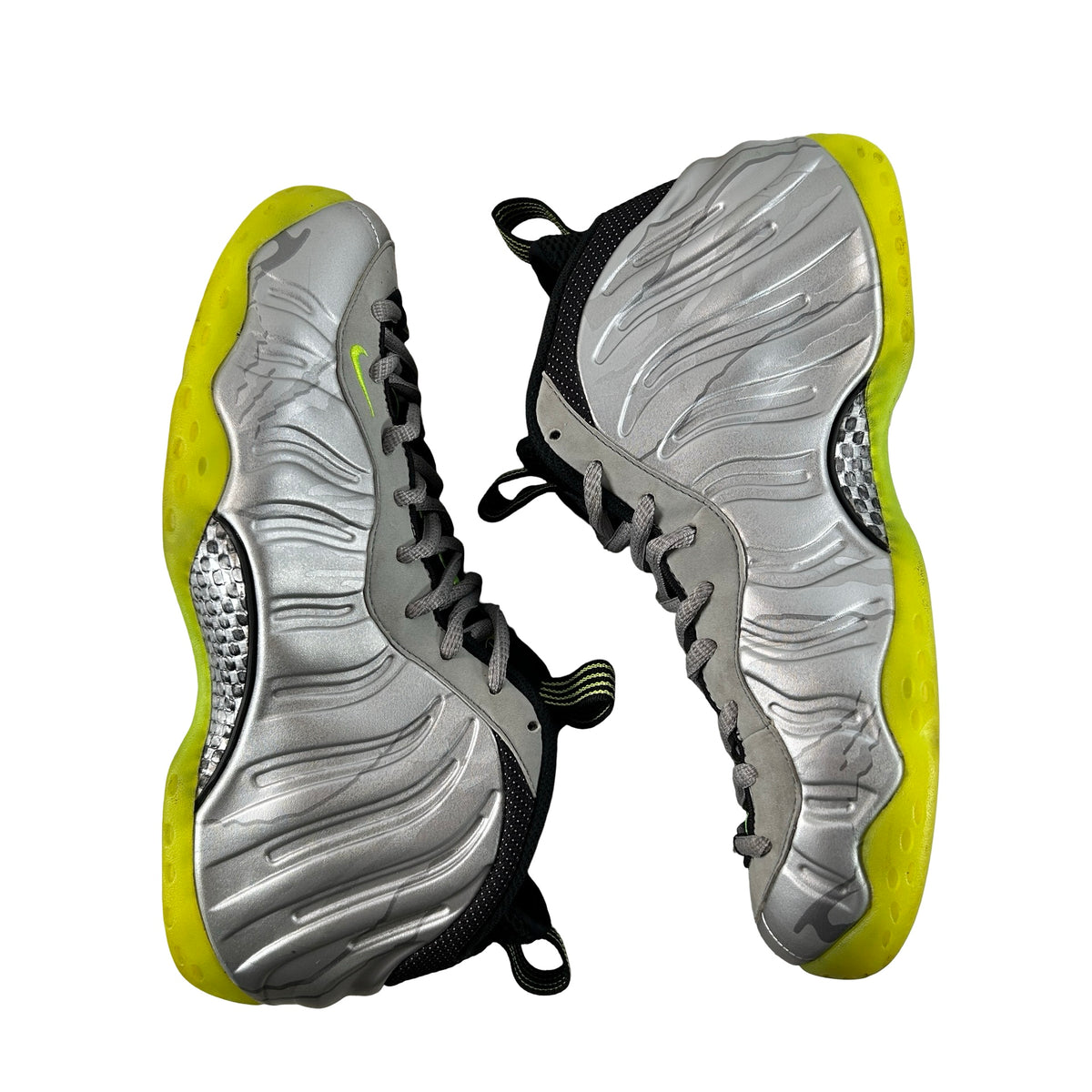575420 004 Nike Air Foamposite One Silver Volt Camo [USED] - 11 M (Used)