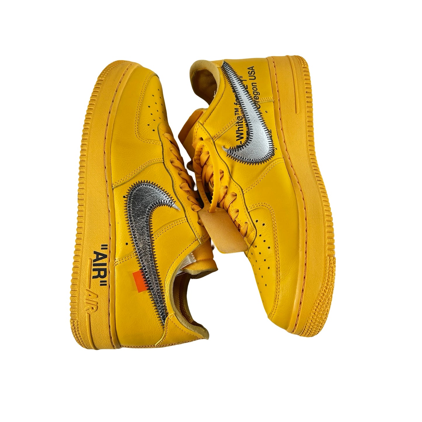 DD1876 700 Nike Air Force 1 Low Off-White ICA University Gold [USED] - 8.5 M (Used) (No Box)