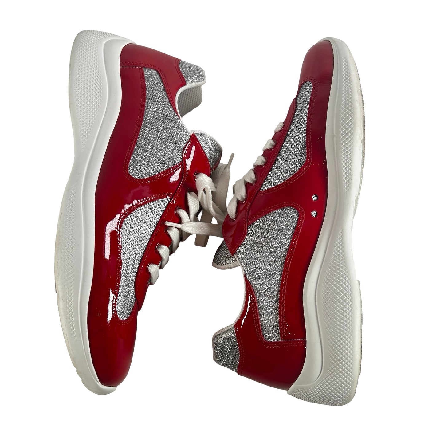 4E3400 ASZ F0F5C Prada America's Cup Red Silver [USED] - UK 8.5 / US 10 M (VNDS)