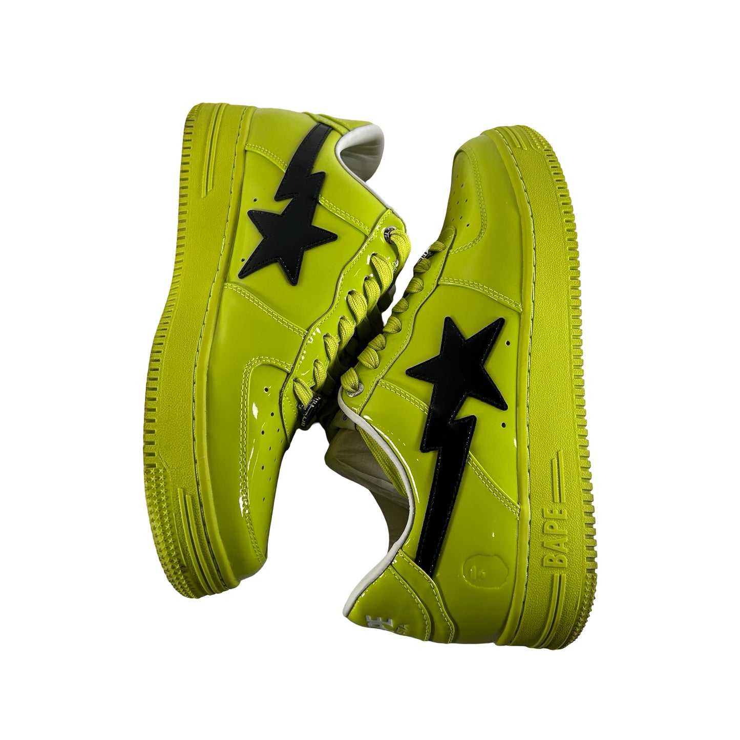 1K30 191 302 YEL A Bathing Ape Bape Sta #2 Yellow Patent [USED] - 11 M (Used)