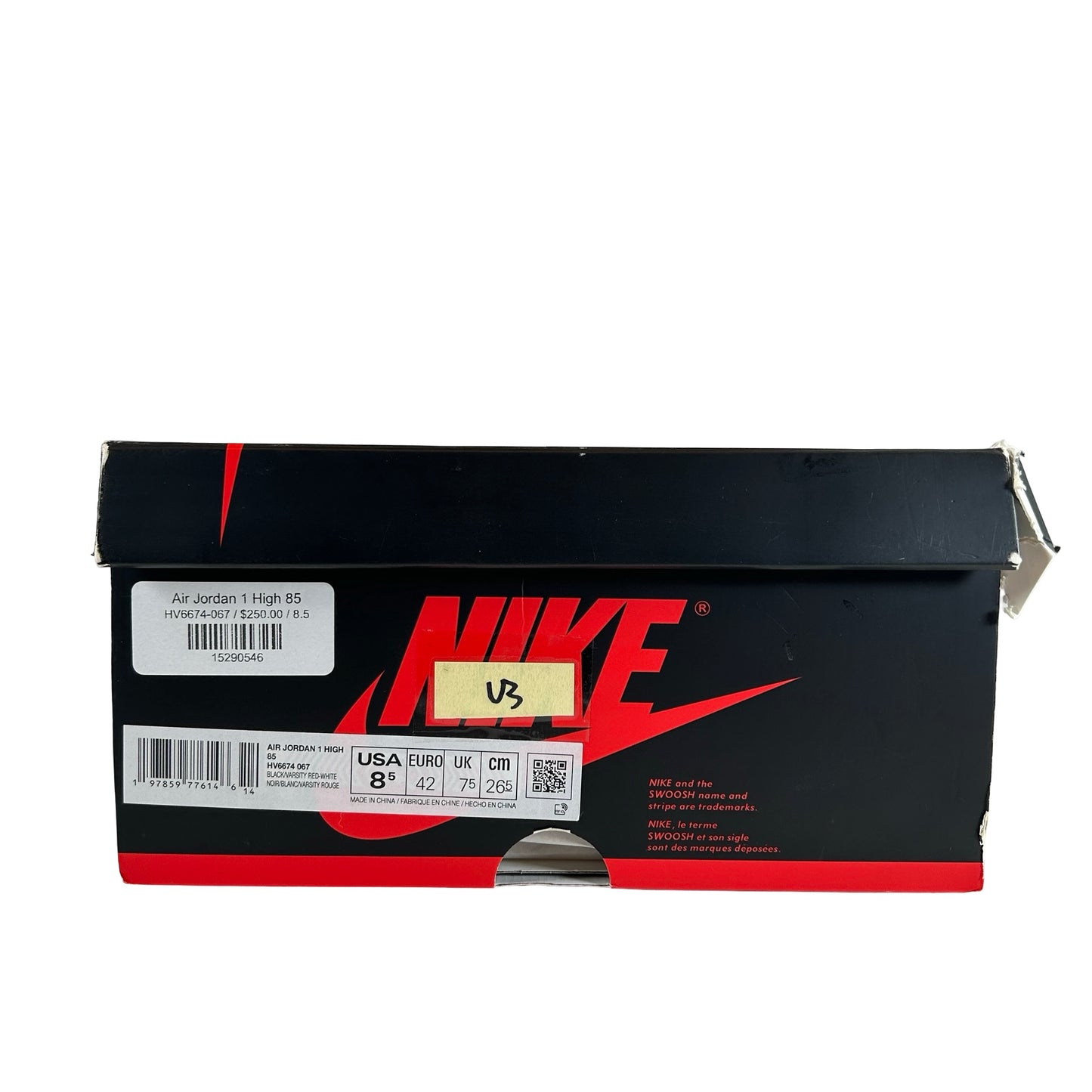 HV6674 067 Jordan 1 Retro High '85 OG Bred (2025) [USED] - 8.5 M (Used3)