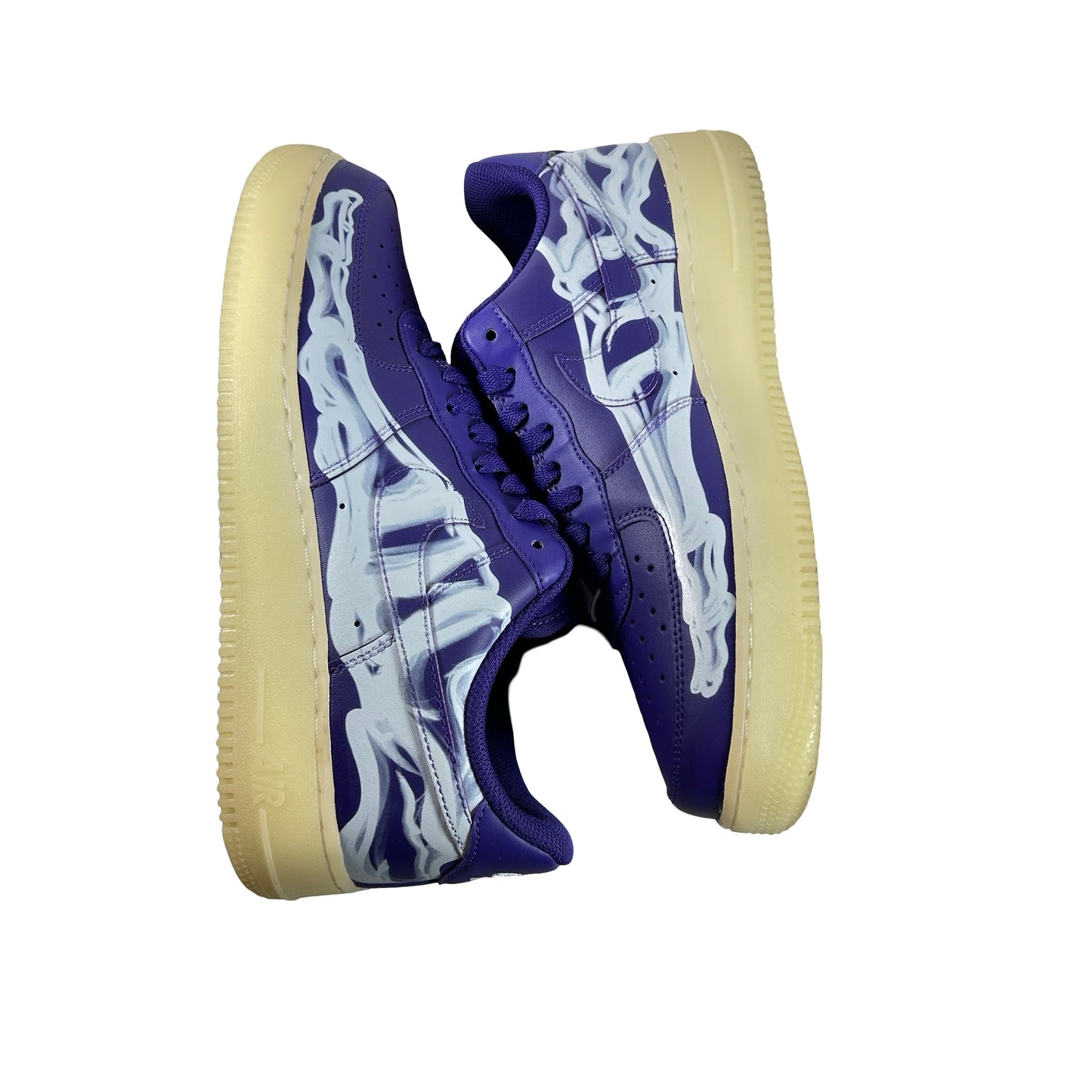 CU8067 500 Nike Air Force 1 Low '07 QS Purple Skeleton Halloween (2021) [USED] - 9.5 M (Used)
